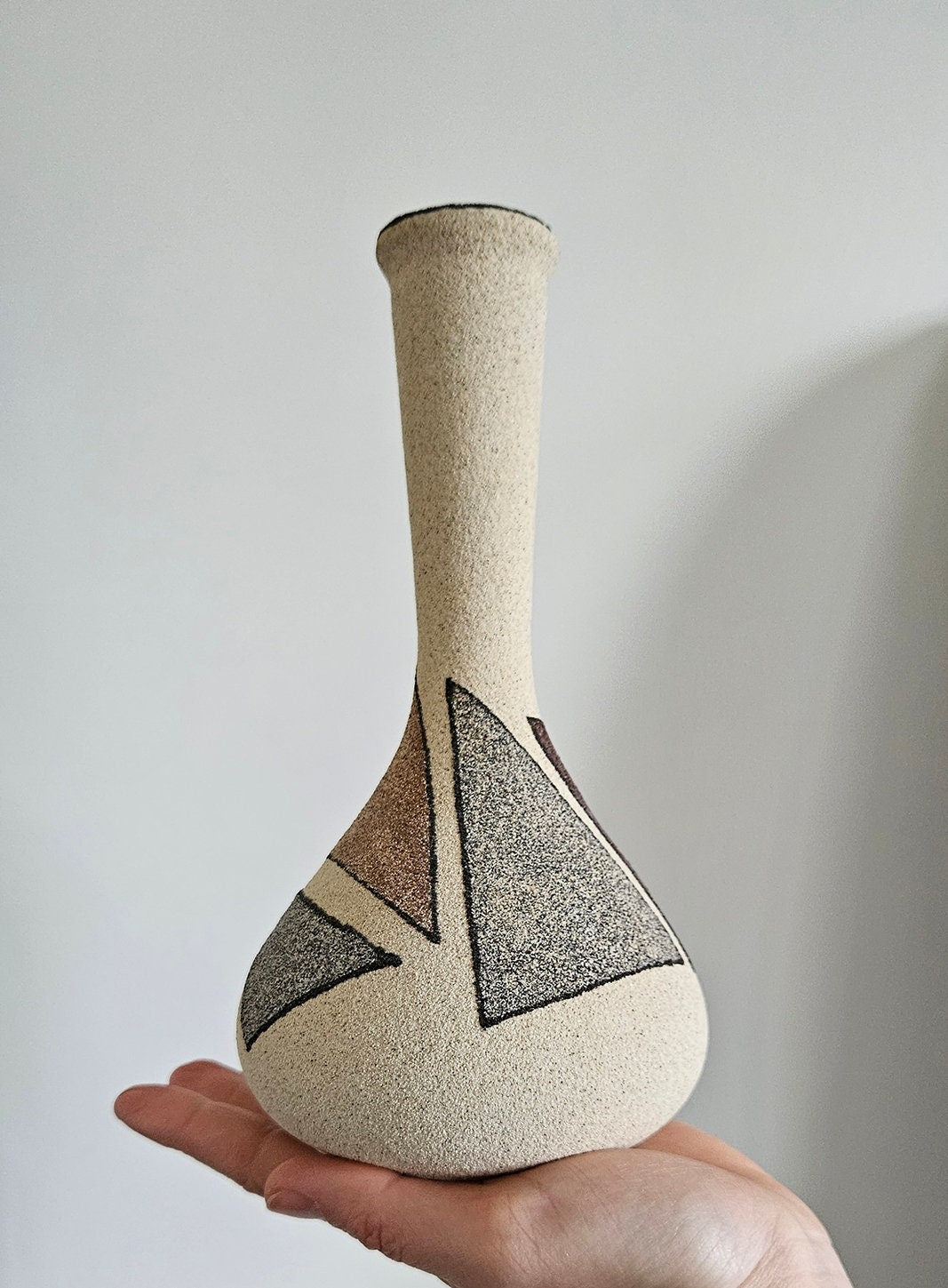 Retro Geometric Sand Texture Vase