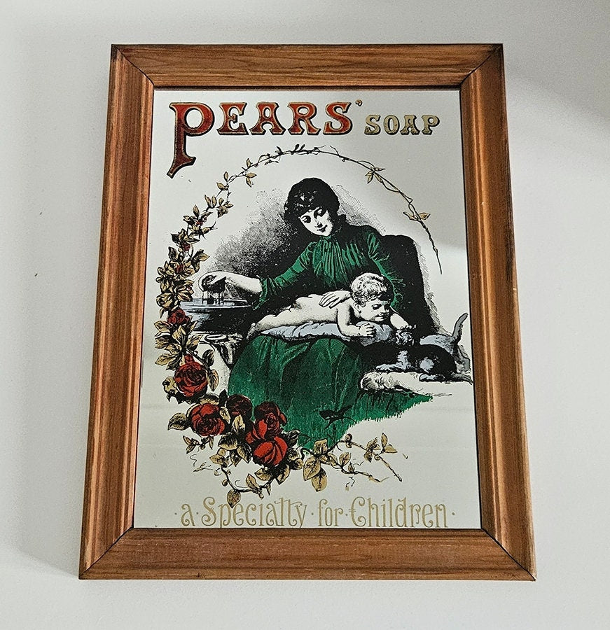 Vintage Pear's Soap Advertising Mirror