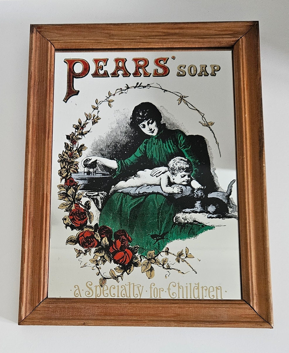 Vintage Pear's Soap Advertising Mirror