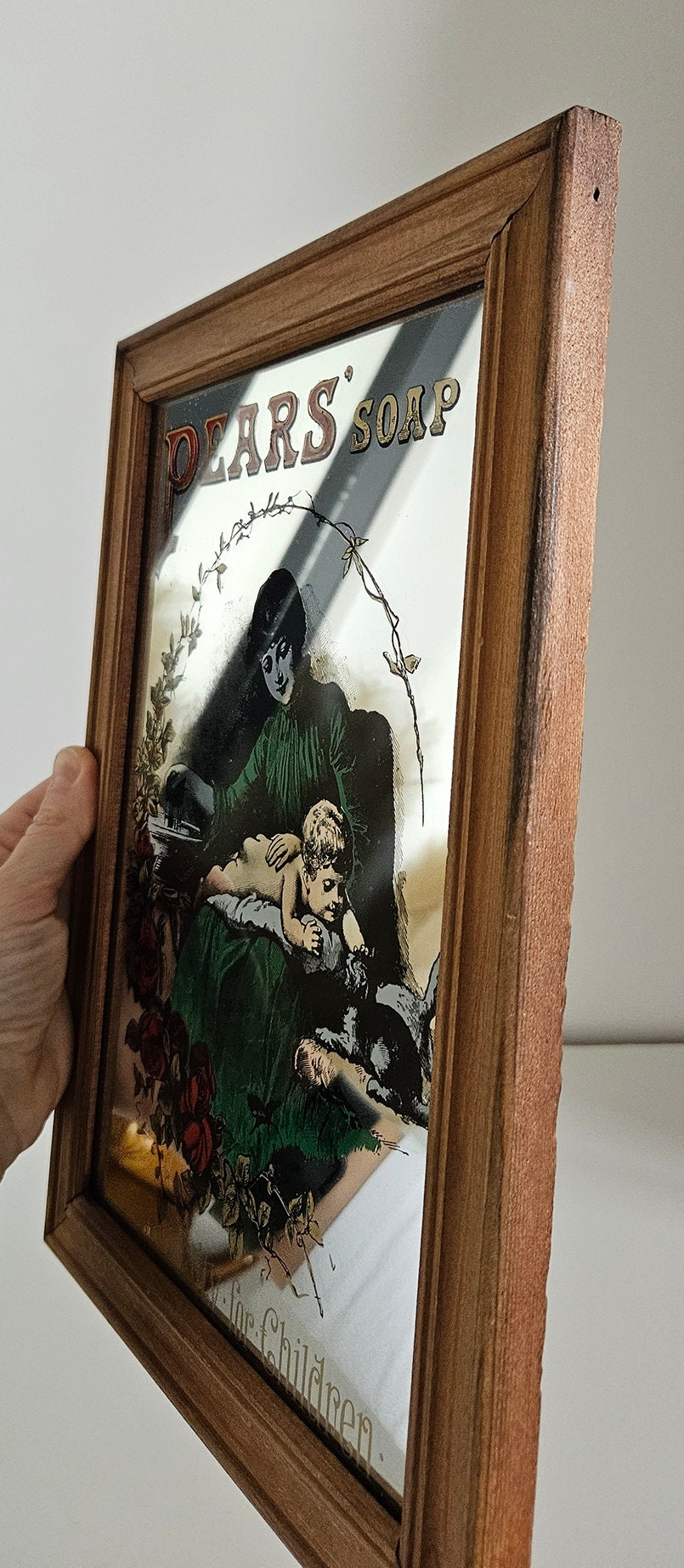 Vintage Pear's Soap Advertising Mirror