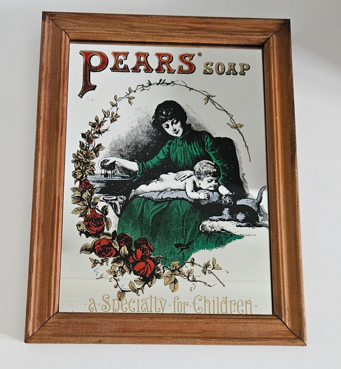 Vintage Pear's Soap Advertising Mirror
