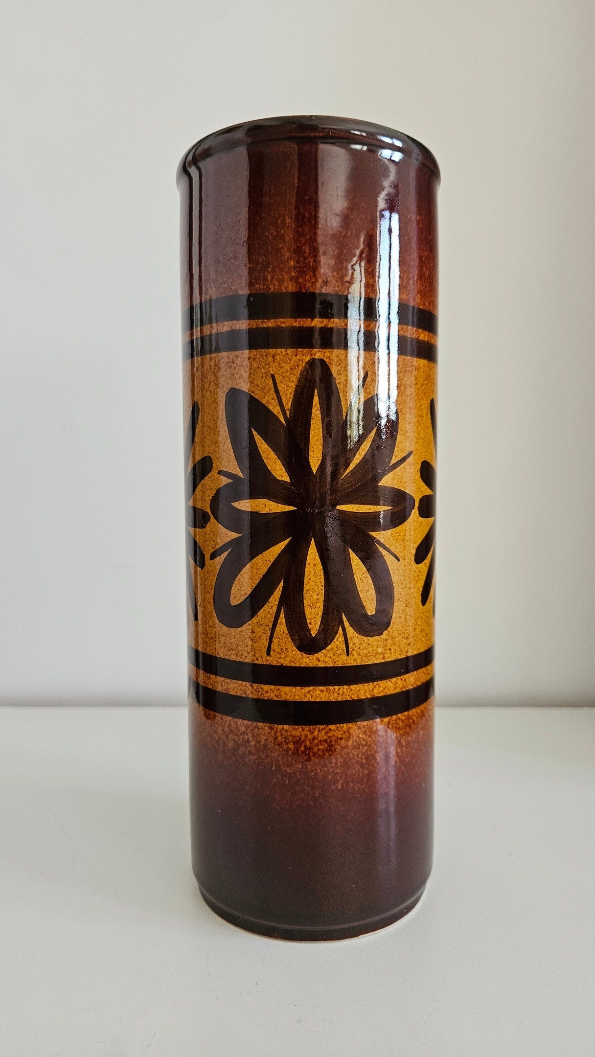 Mid-Century Cinque Ports Pottery The Monastery Rye Cylinder Vase