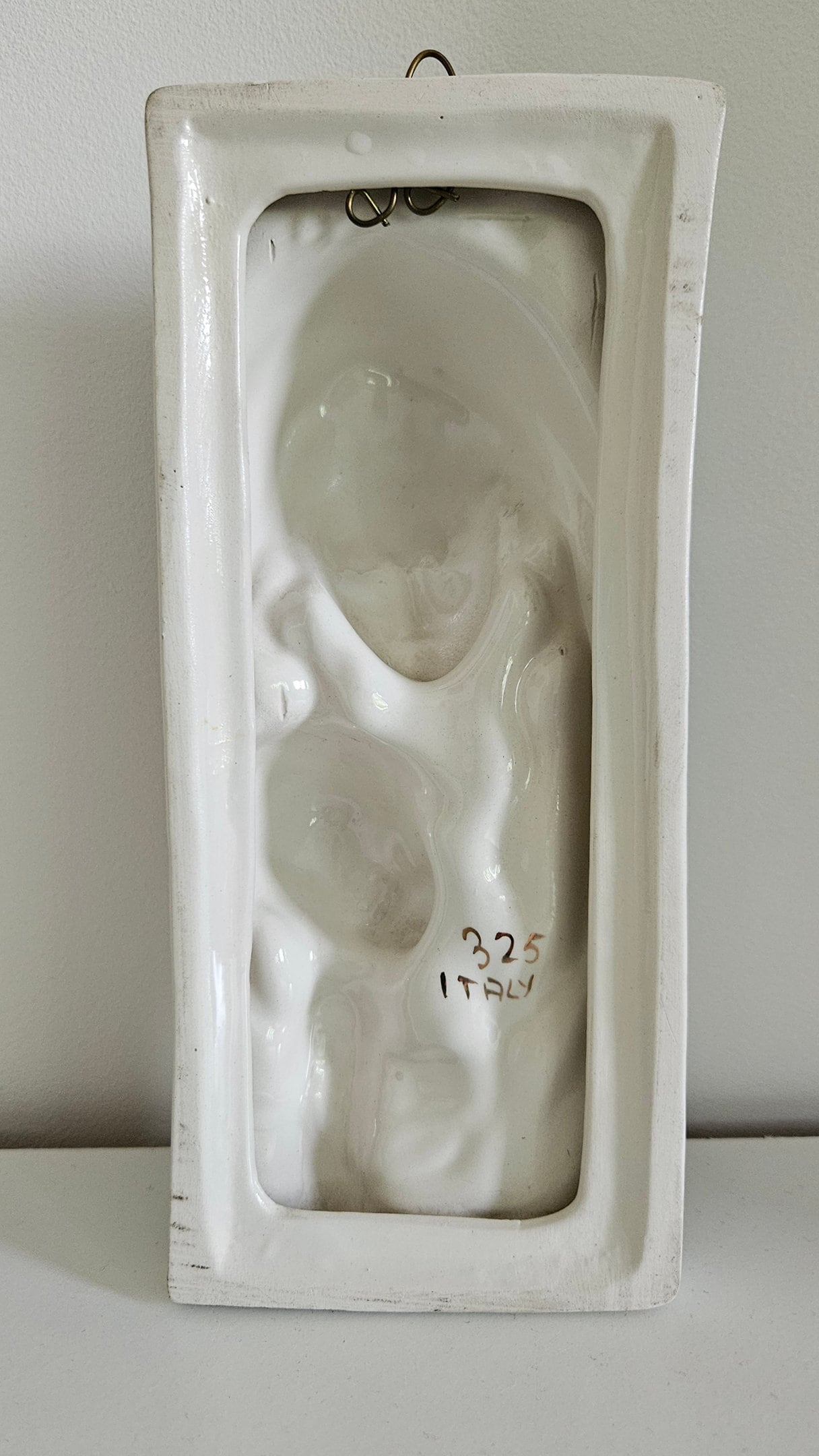 Vintage Italian Virgin Mary & Baby Jesus Wall Plaque