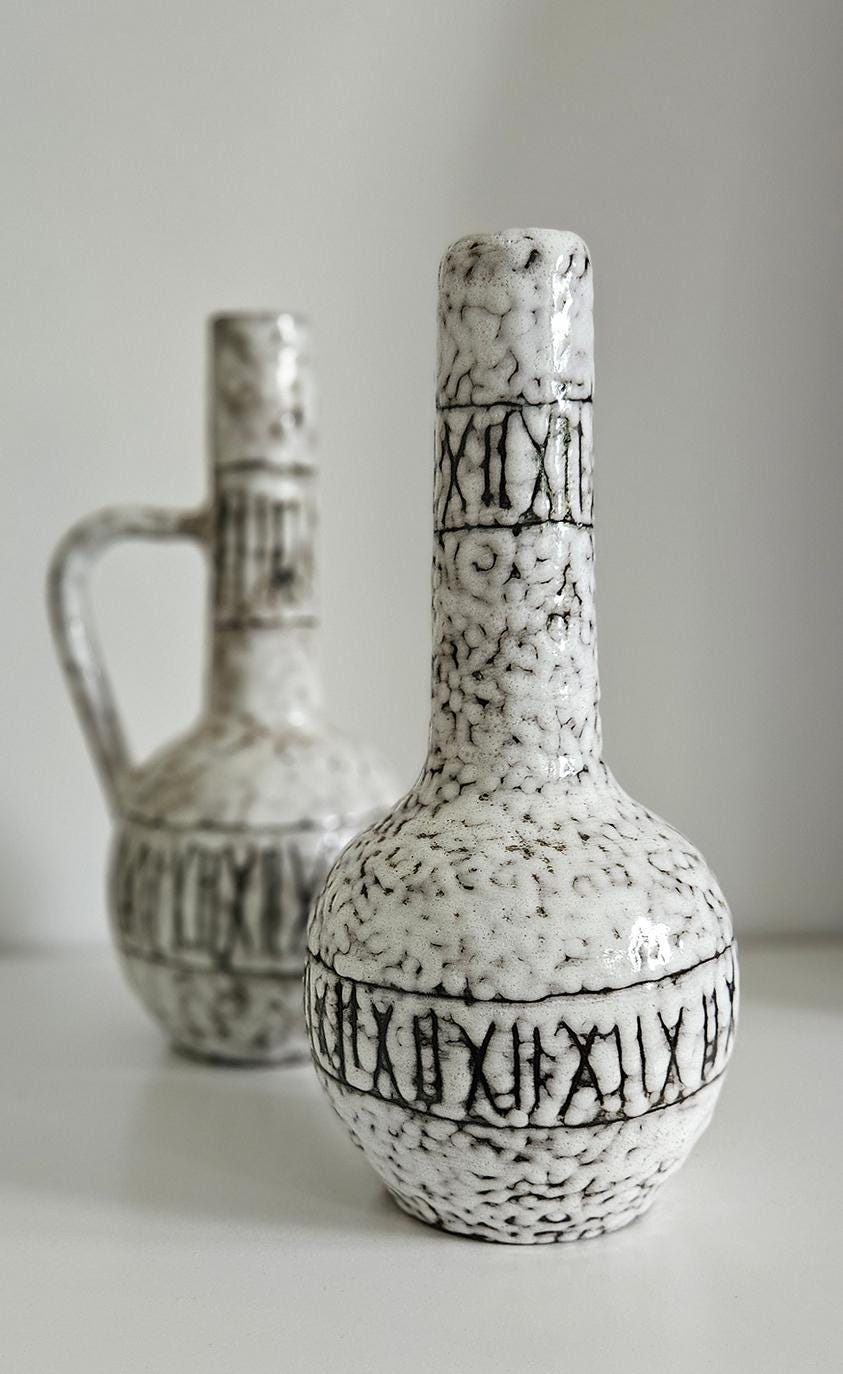 Mid-Century Retro Fat Lava Ceramic Vase