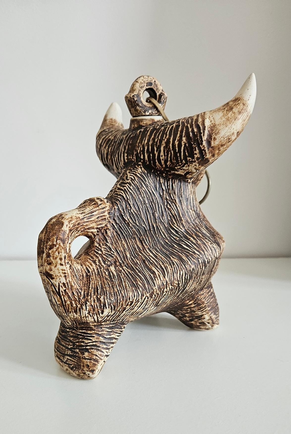 Mid-Century Ceramic Bull Decanter