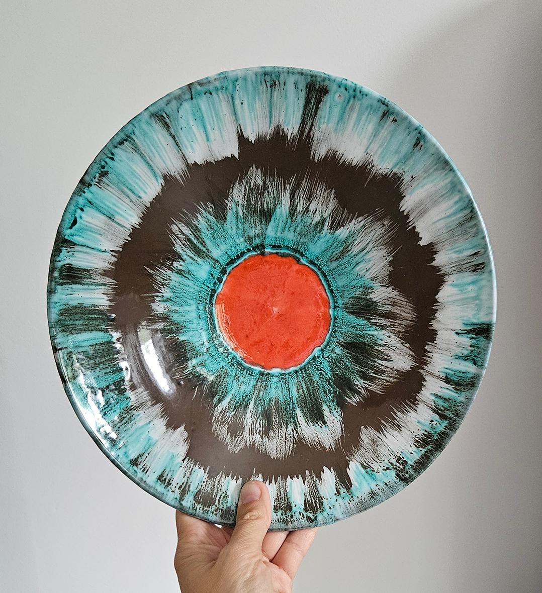 Mid-Century Hungarian Studio Pottery Wall Plate