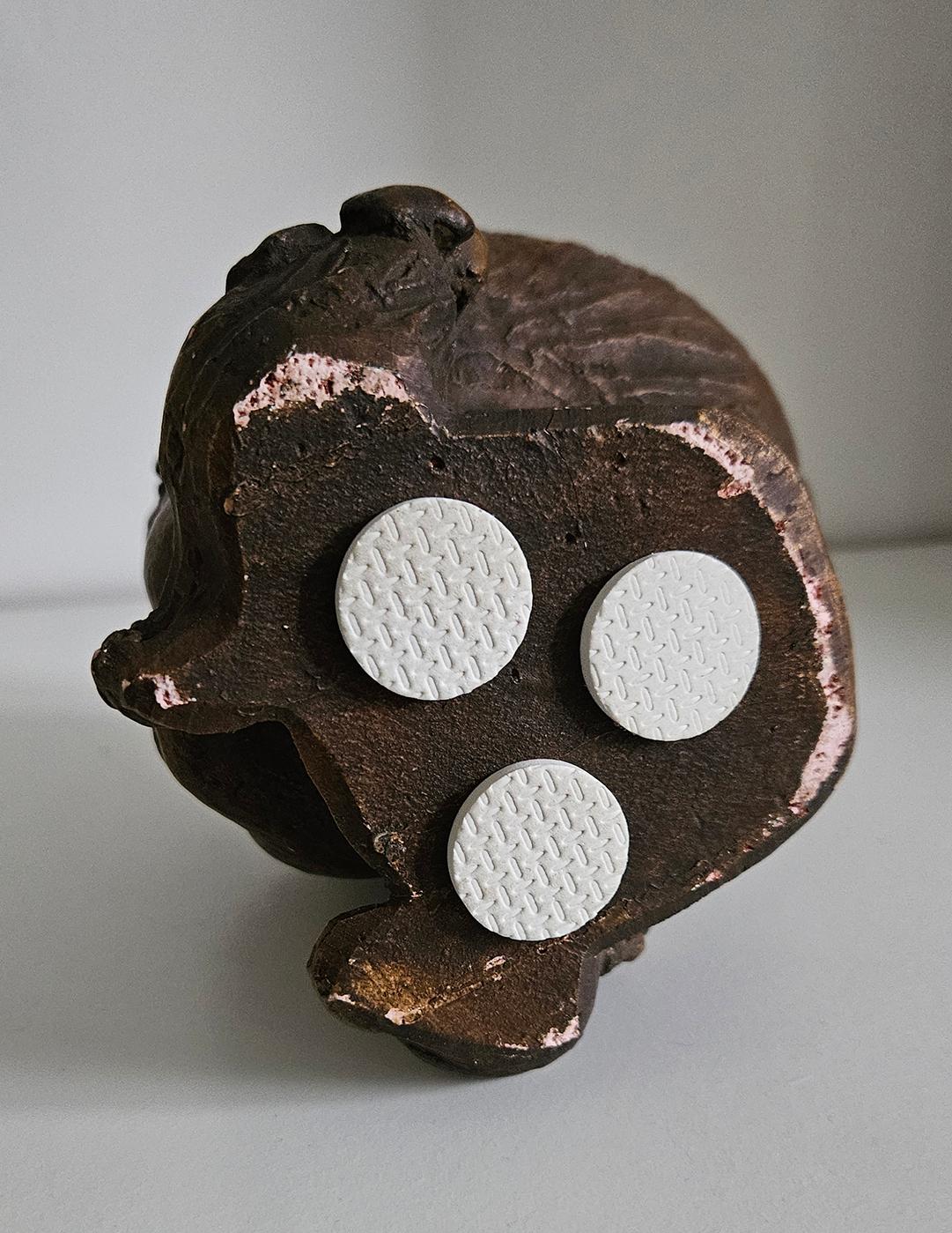Vintage Sculpture Of A Young Girl’s Head With Bow In Hair