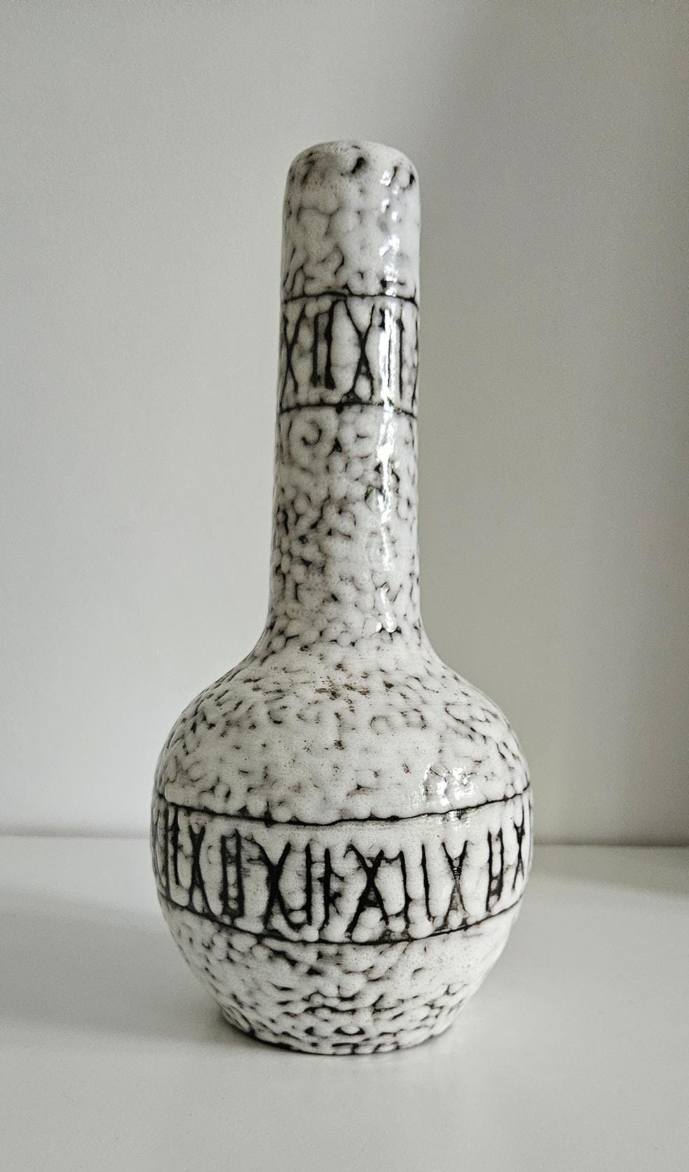 Mid-Century Retro Fat Lava Ceramic Vase