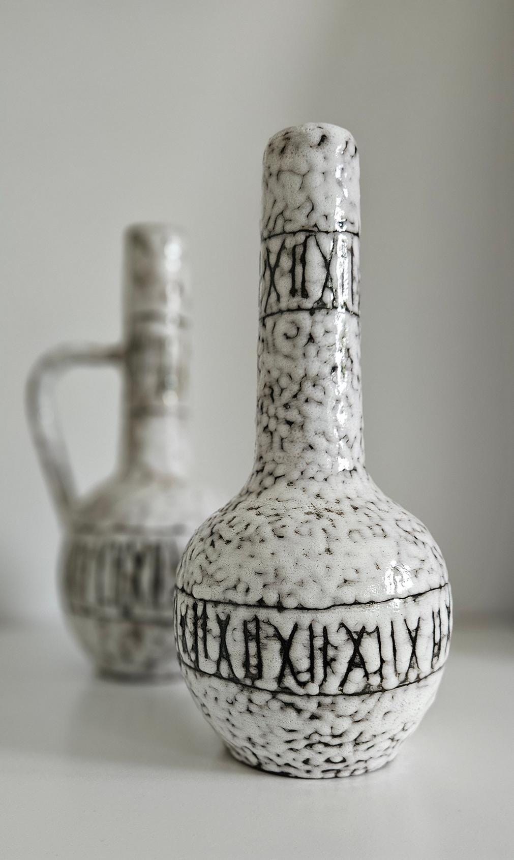Mid-Century Retro Fat Lava Ceramic Vase