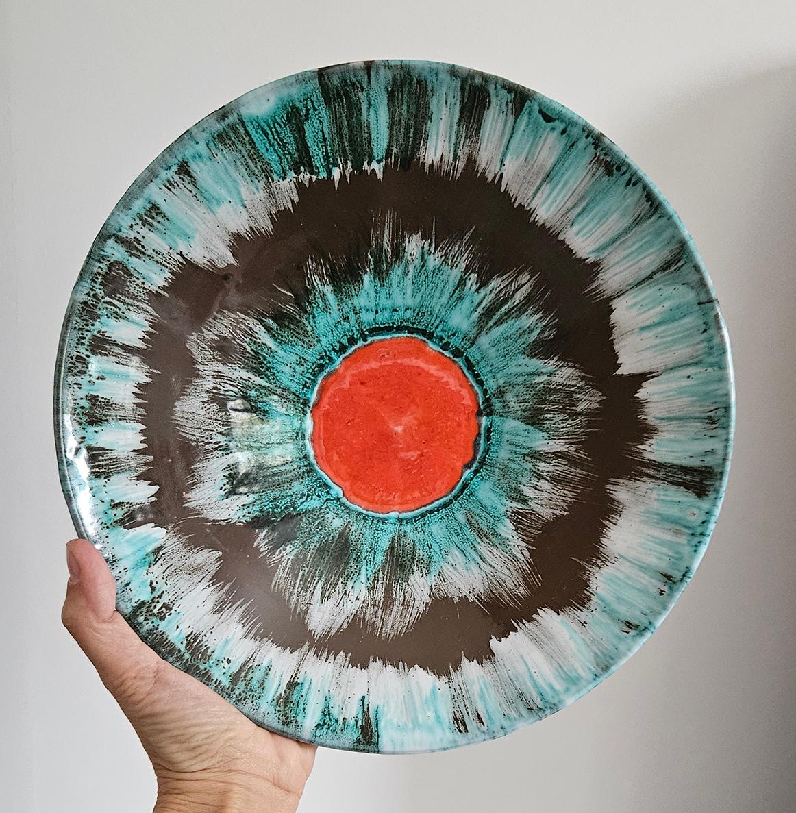 Mid-Century Hungarian Studio Pottery Wall Plate