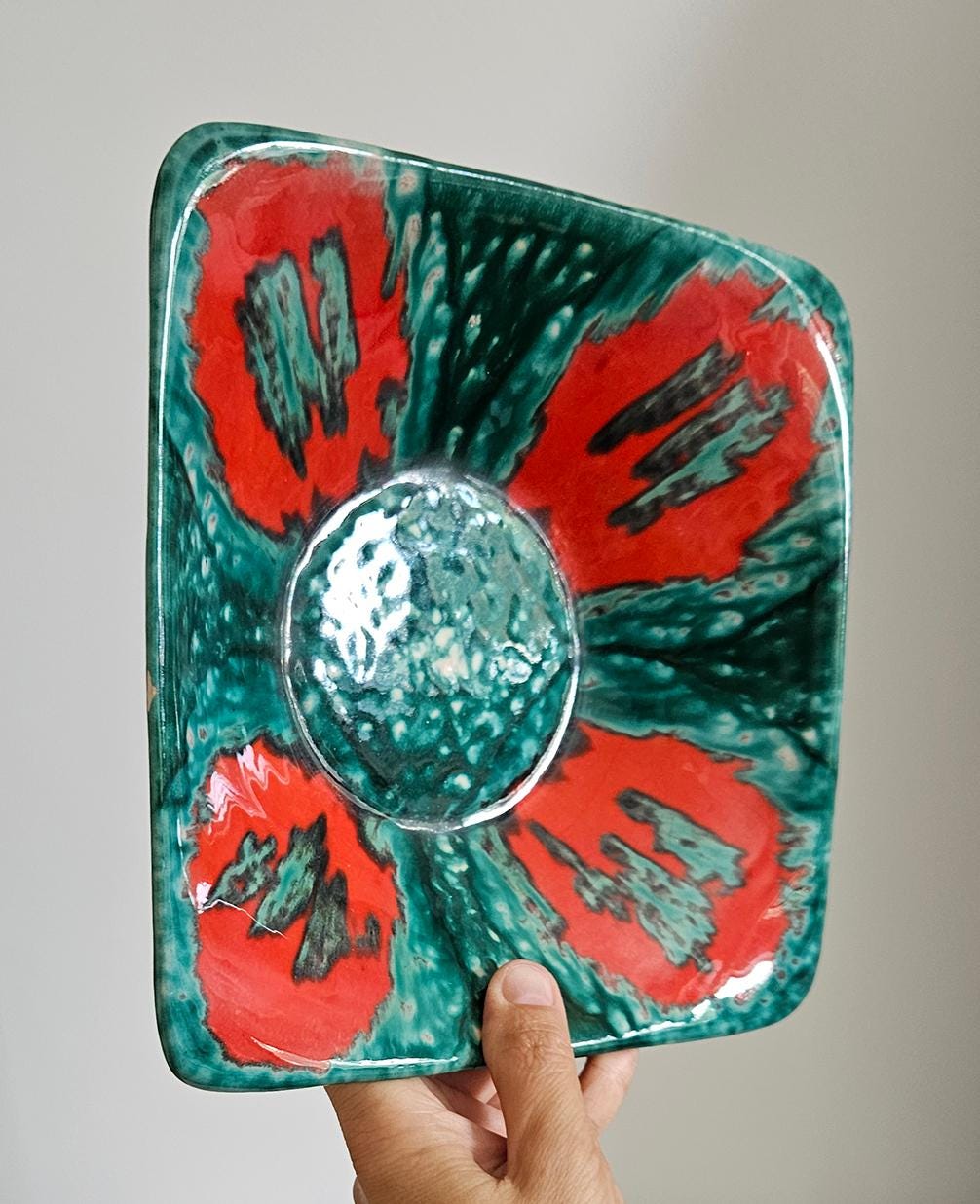 Mid-Century Hungarian Studio Pottery Wall Plate