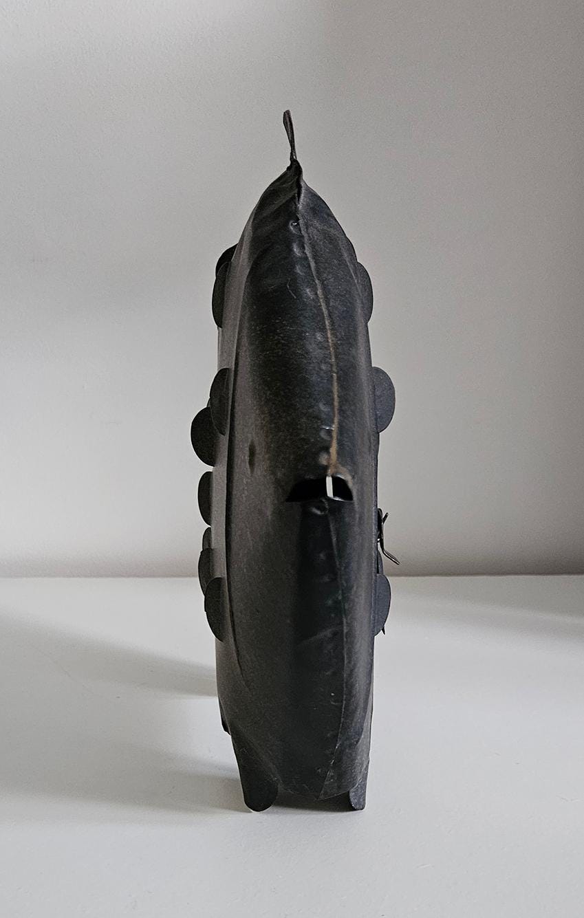 Vintage Metal Fish Candle Lantern