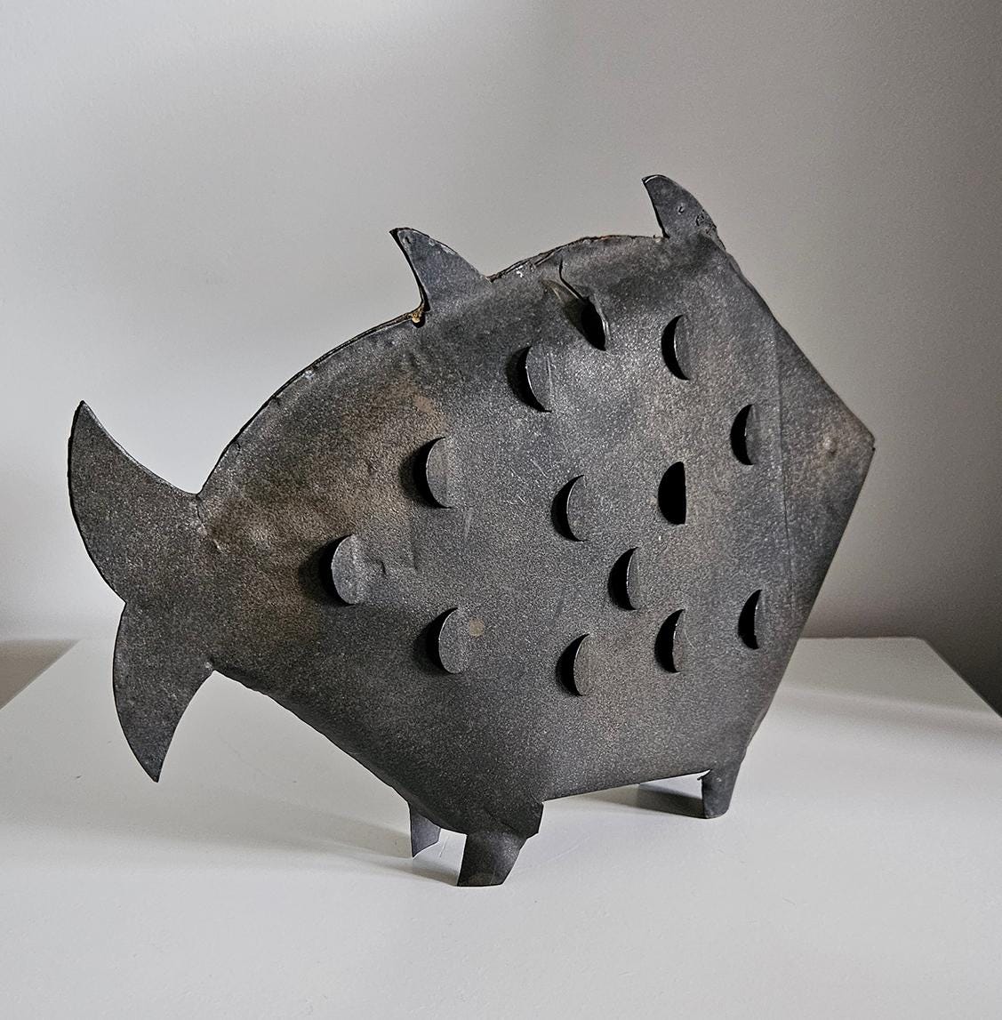 Vintage Metal Fish Candle Lantern