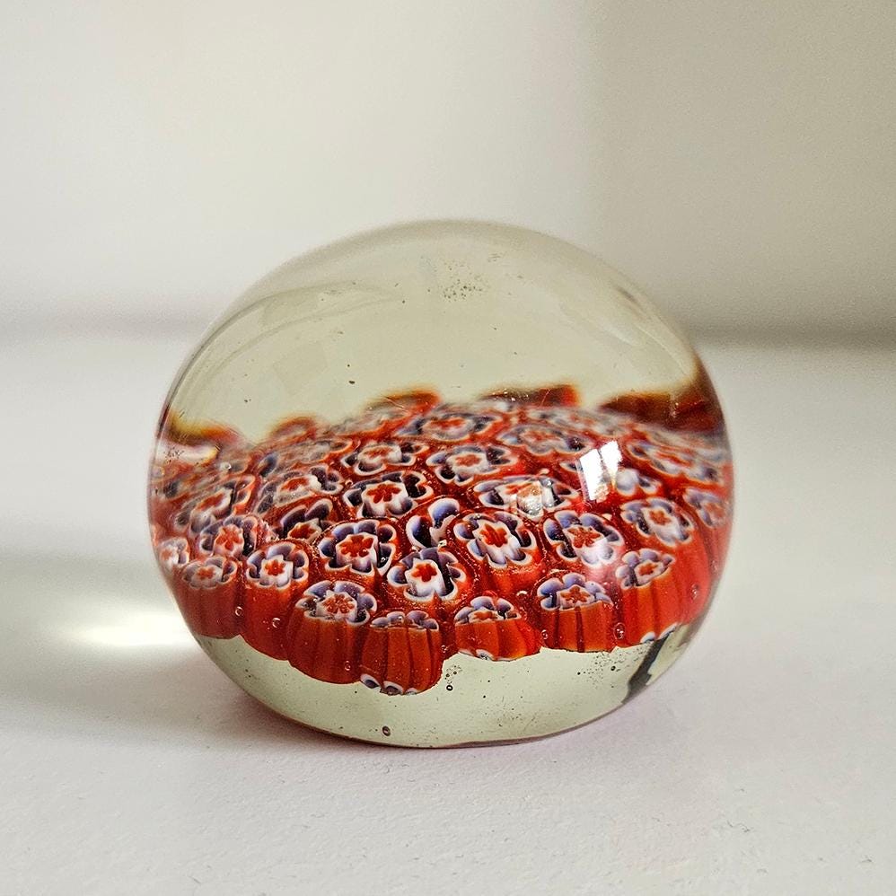 Vintage Millefiori Art Glass Paperweight