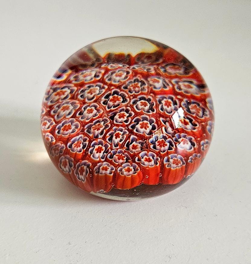 Vintage Millefiori Art Glass Paperweight