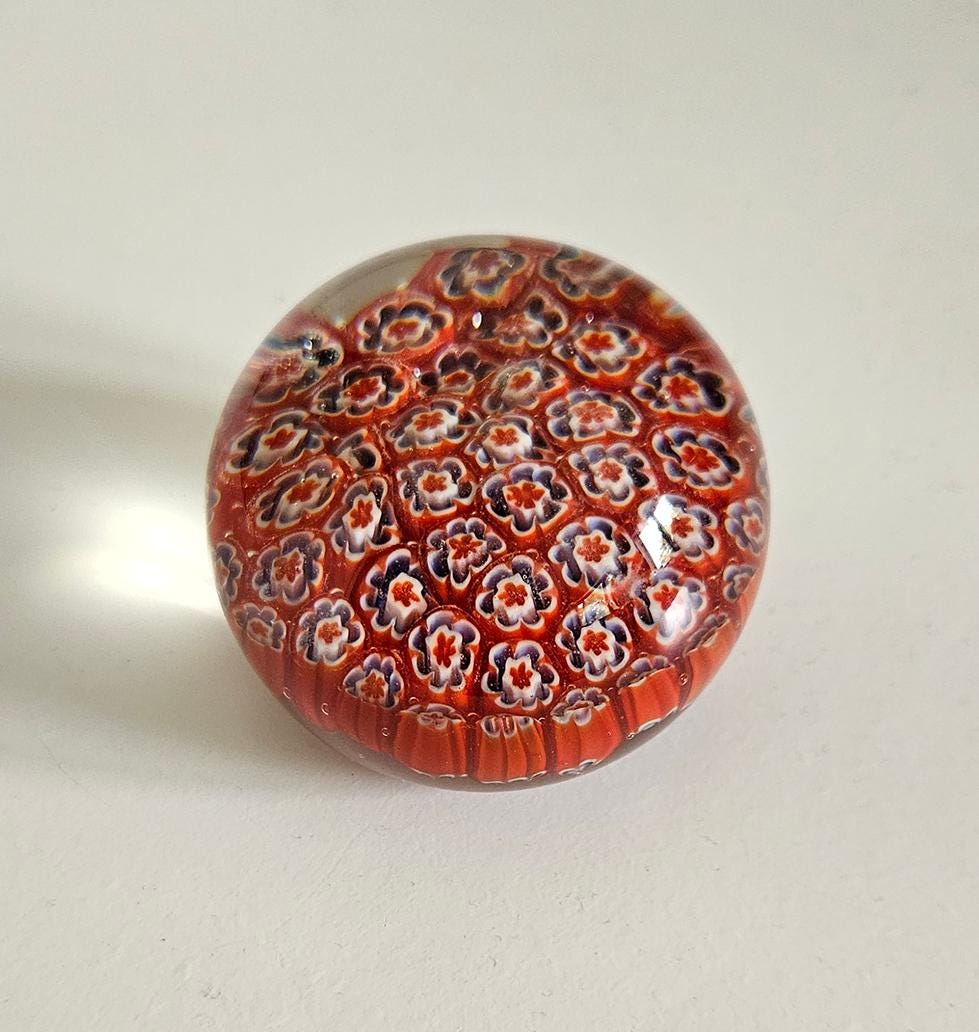 Vintage Millefiori Art Glass Paperweight