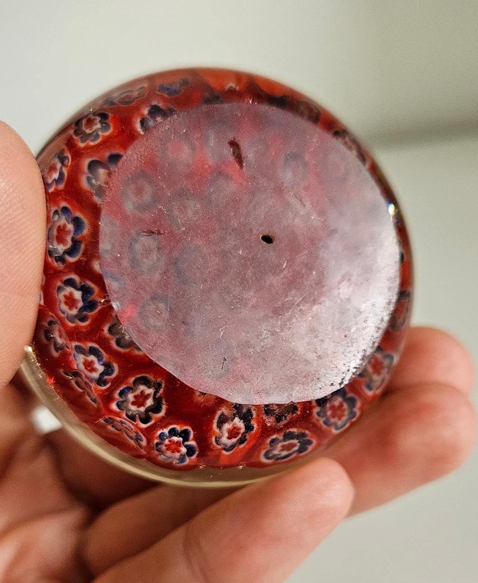 Vintage Millefiori Art Glass Paperweight