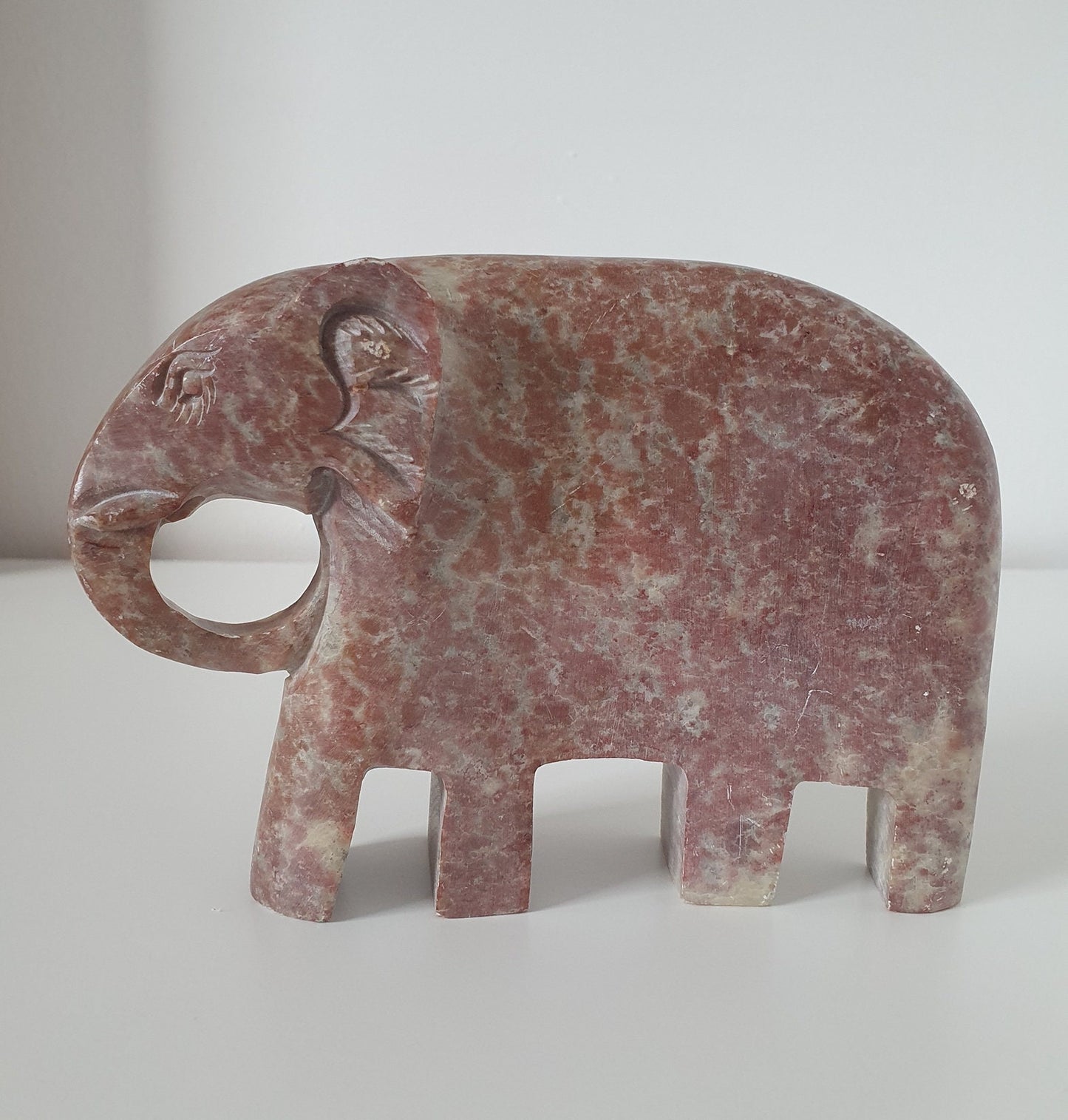 Vintage Hand Carved Soapstone Elephant Sculptures, Figurines