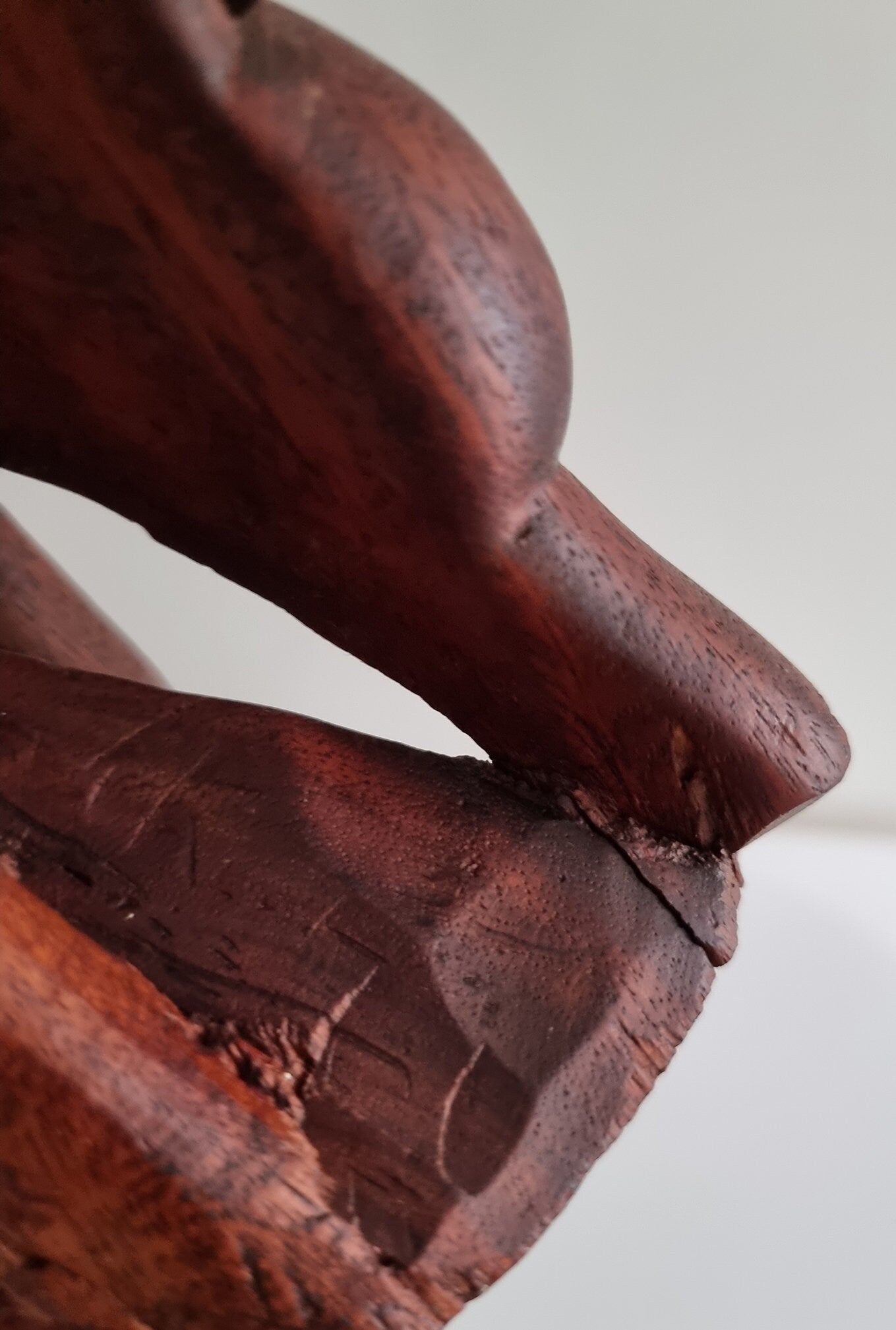 Mid- Century Modern Carved Mahogany Wood Deer