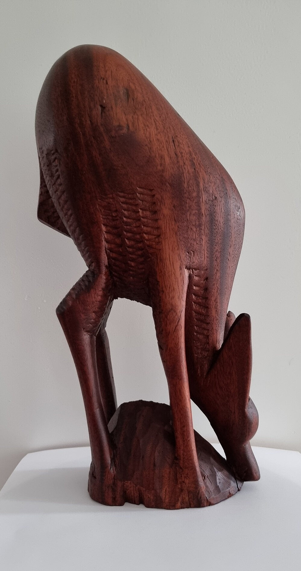 Mid- Century Modern Carved Mahogany Wood Deer