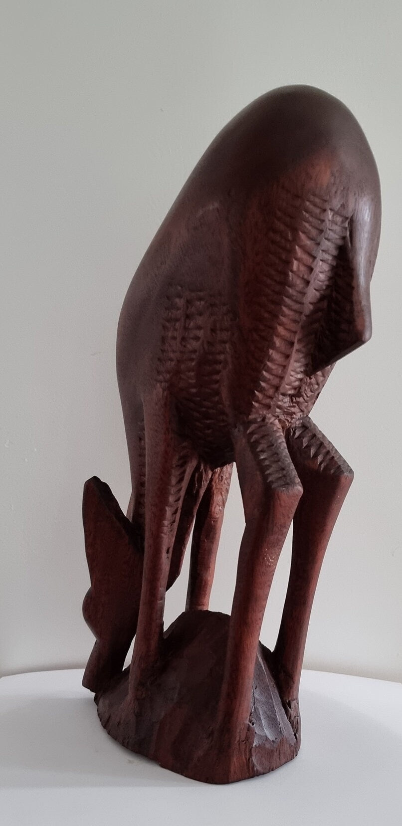 Mid- Century Modern Carved Mahogany Wood Deer