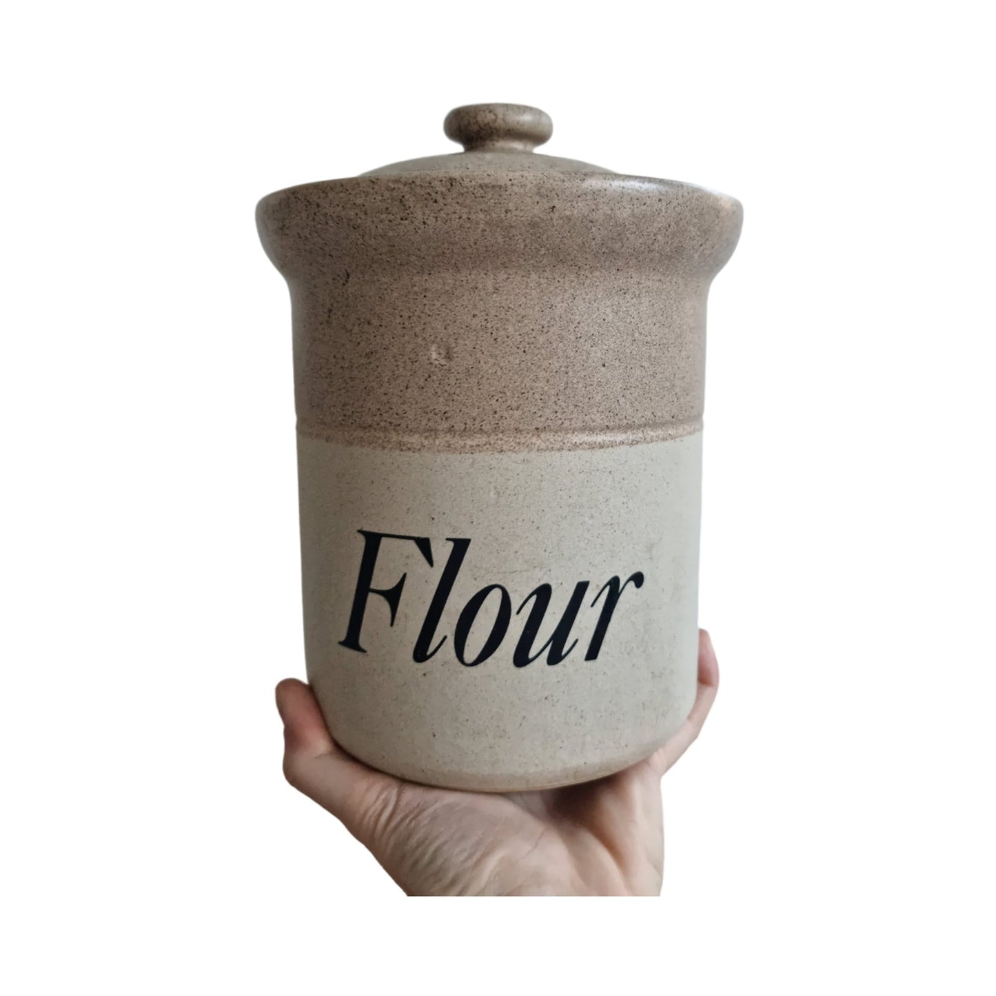 Vintage Brailsford Pottery Flour Stoneware Canister/Storage Jar By John Hermansen