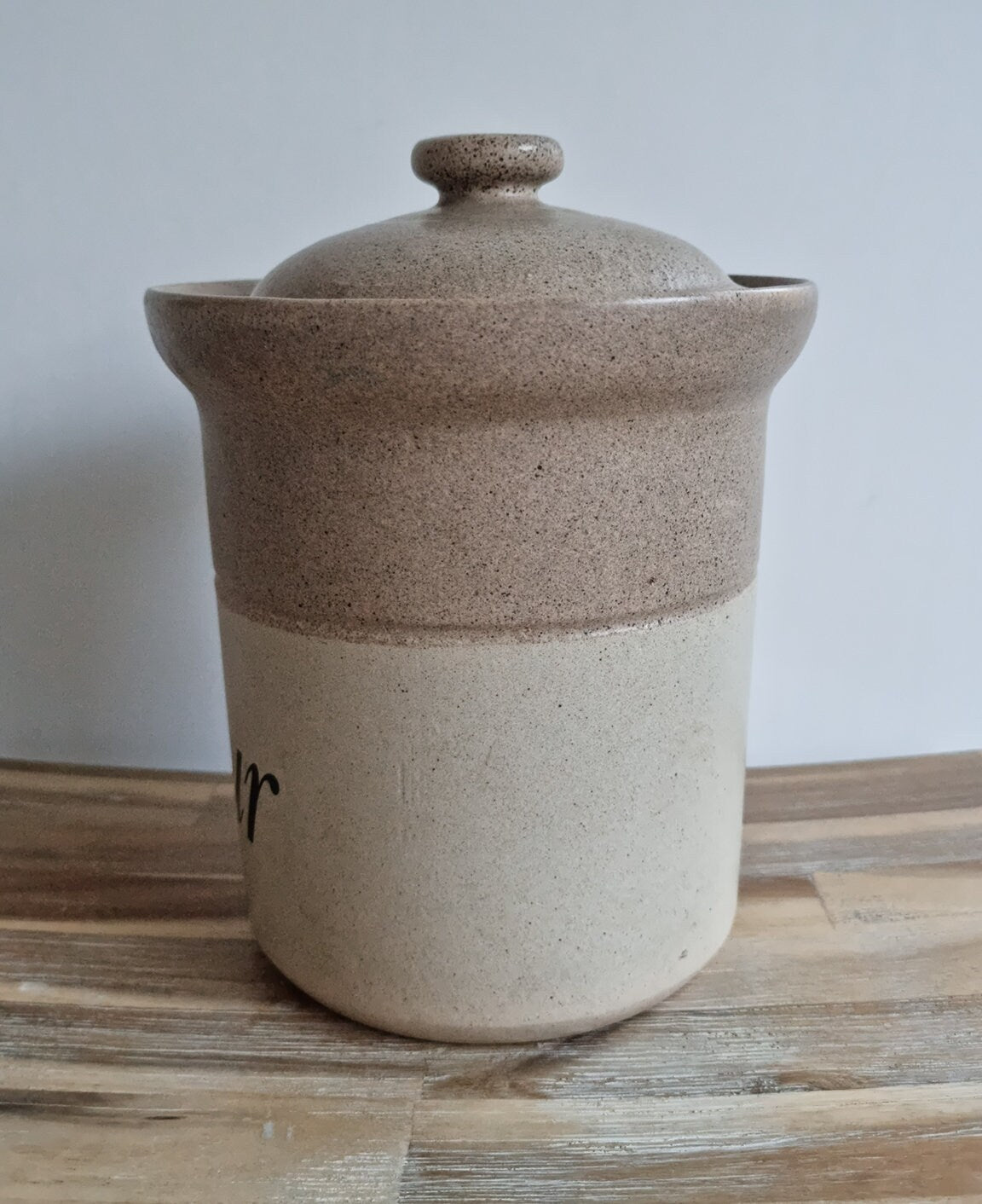 Vintage Brailsford Pottery Flour Stoneware Canister/Storage Jar By John Hermansen
