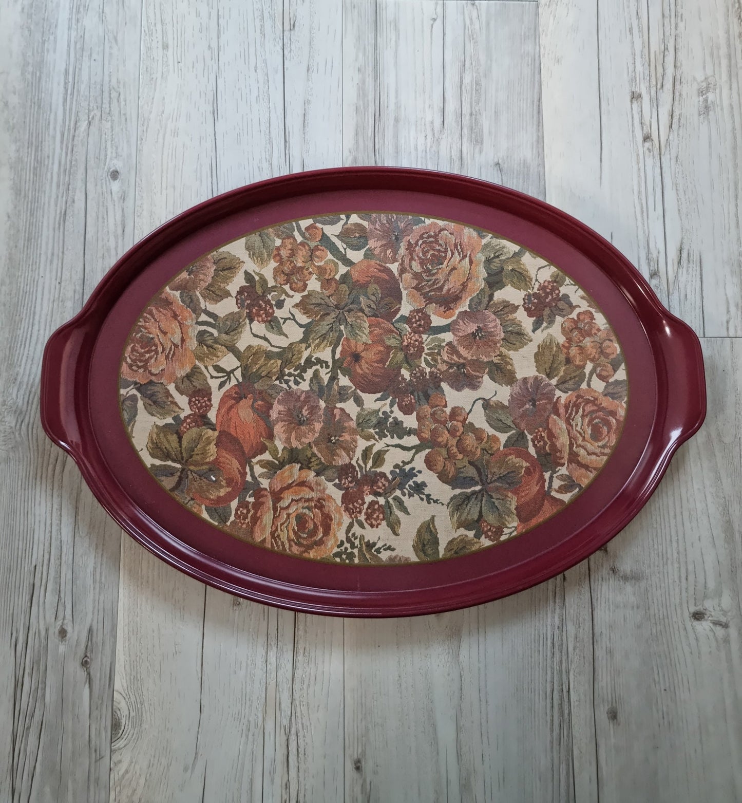 Vintage Tapestry Gobelin Design Serving Tray