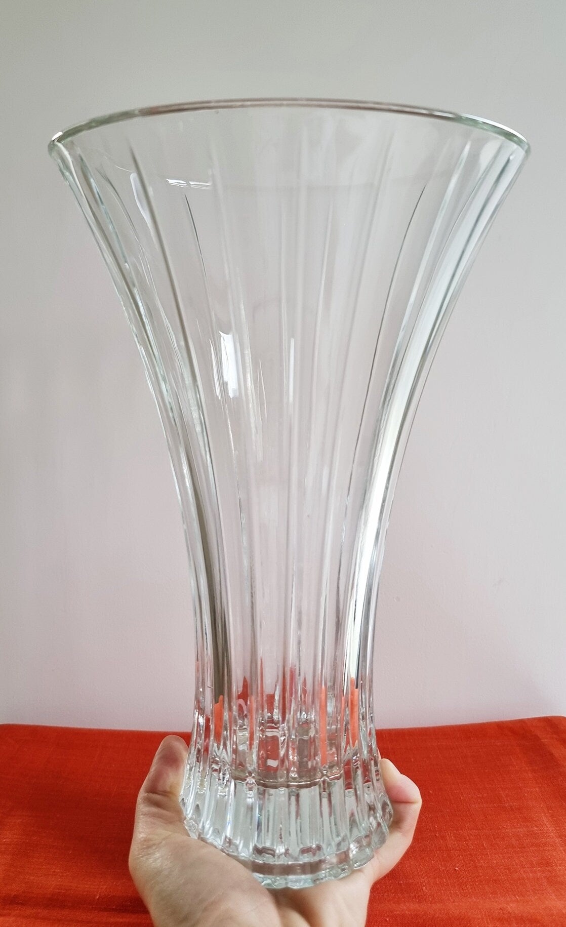 Mid-Century Large Crystal Glass Vase
