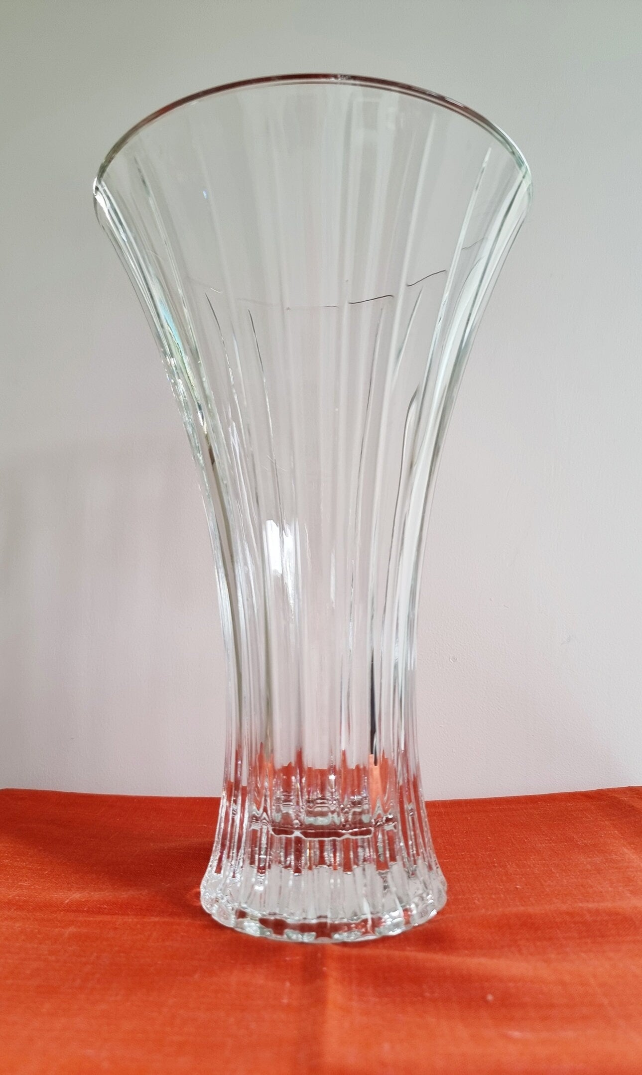 Mid-Century Large Crystal Glass Vase