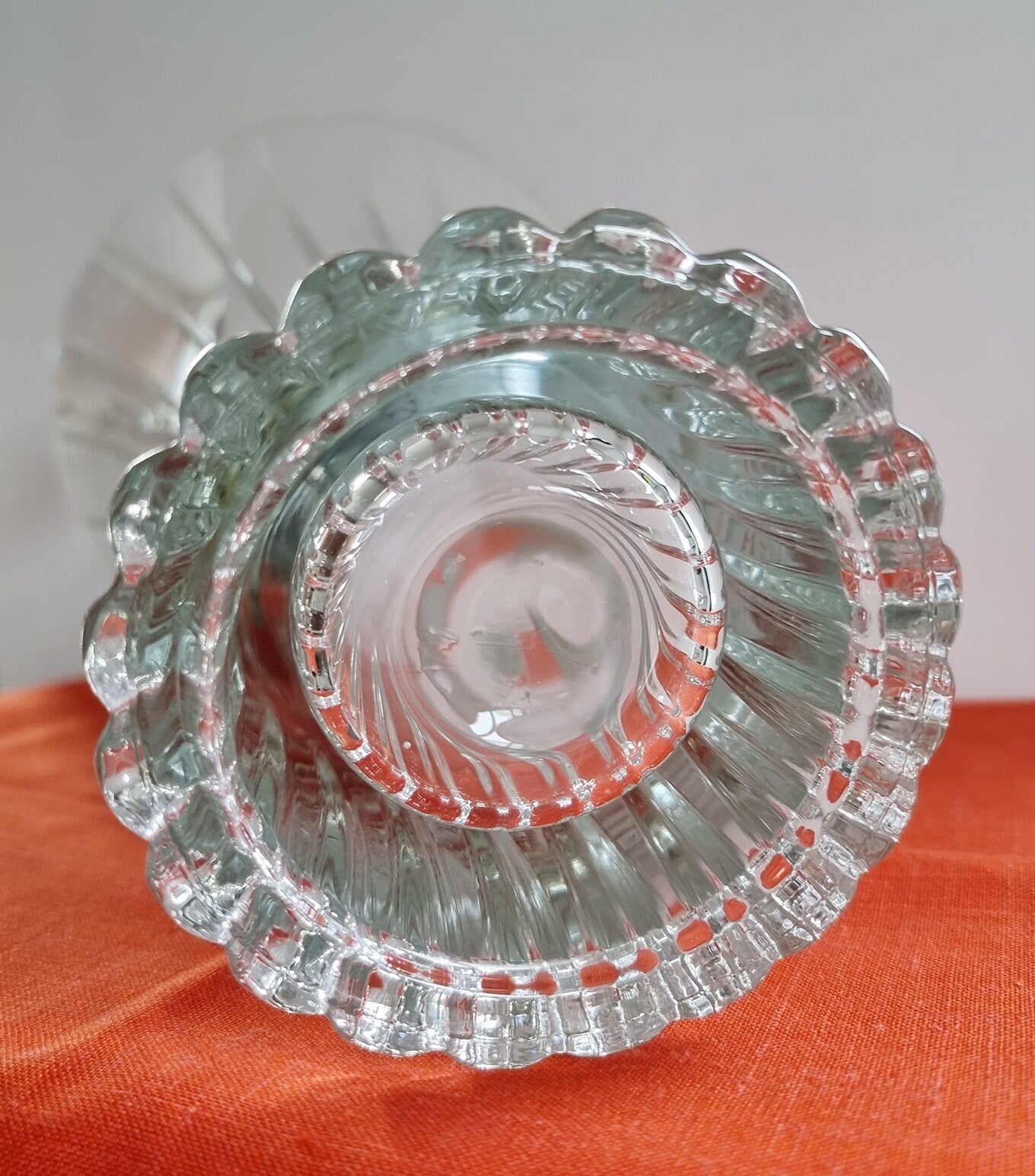 Mid-Century Large Crystal Glass Vase
