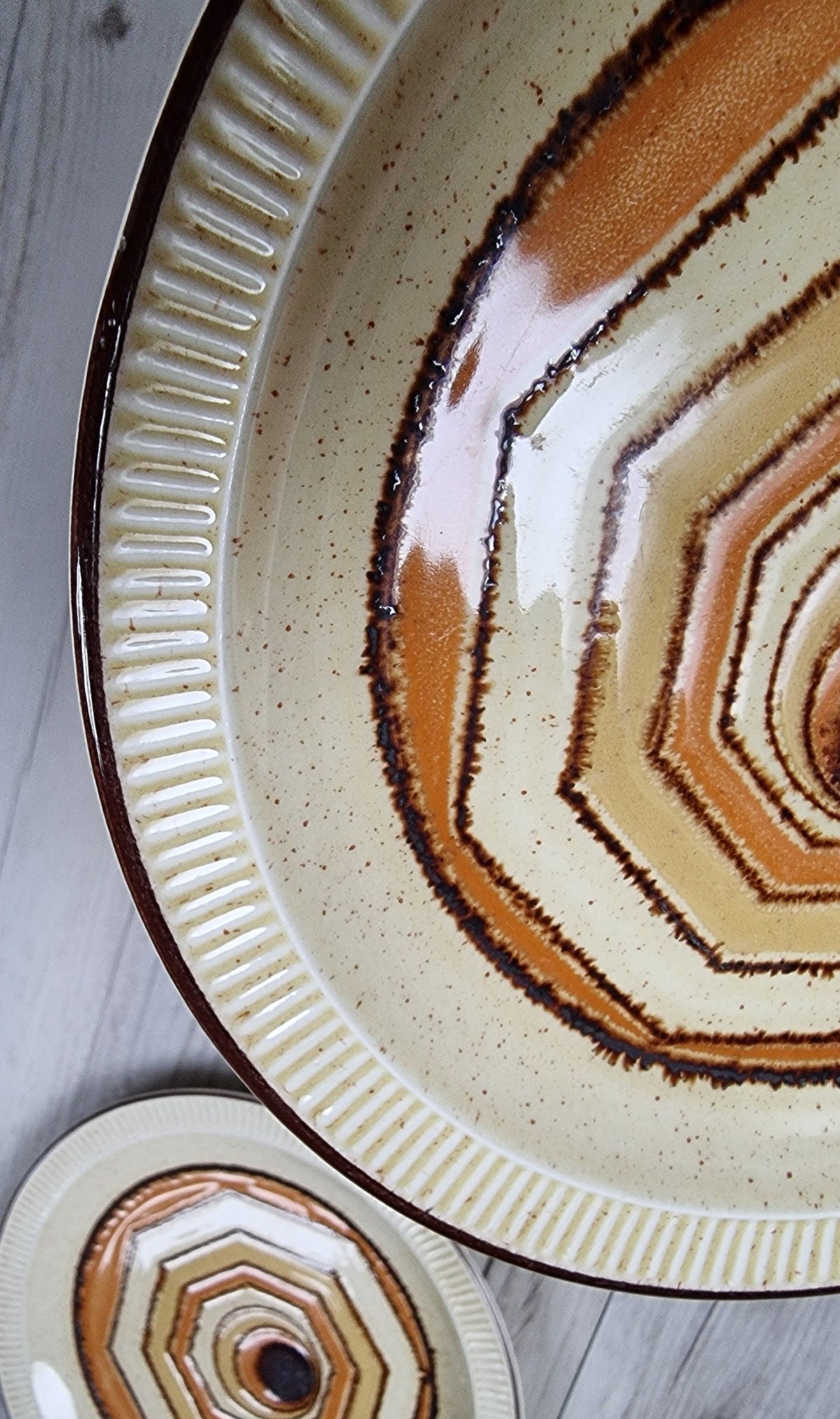 Set Of Four 1970's Poole Pottery Broadstone Vortex Tea Plates/Bread & Butter Plates