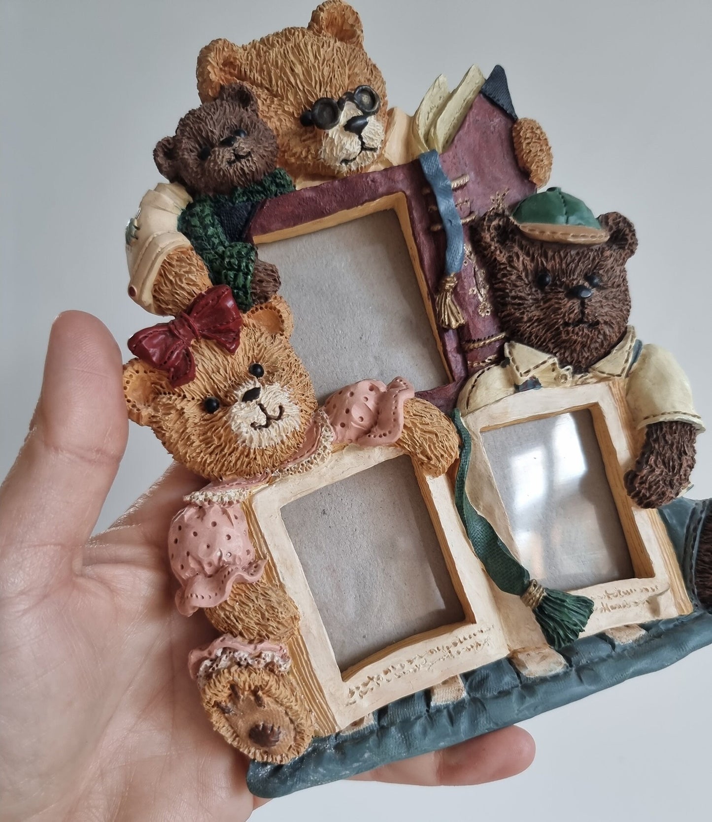 Vintage Figi Graphics Hand Painted Teddy Bear Photo Frame