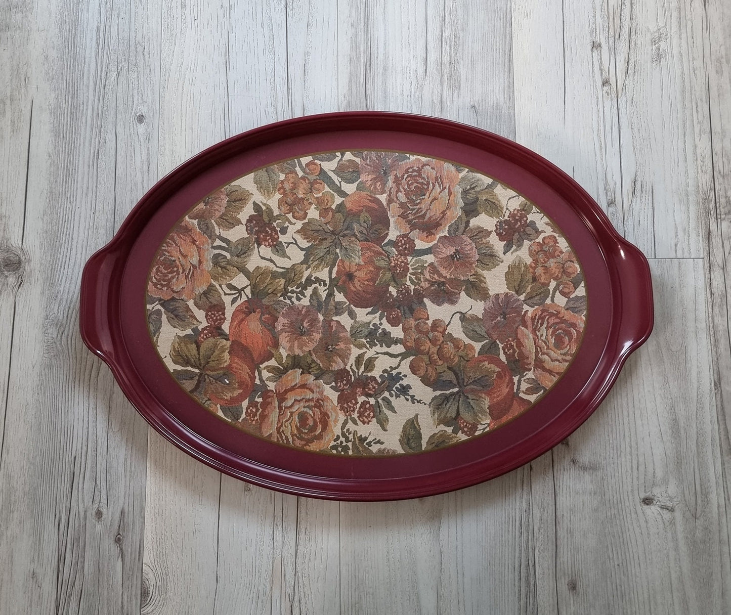 Vintage Tapestry Gobelin Design Serving Tray