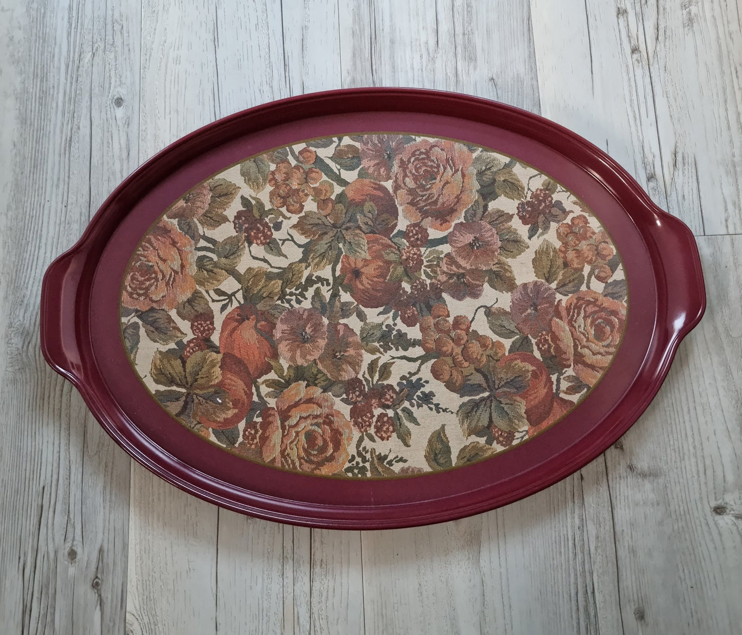 Vintage Tapestry Gobelin Design Serving Tray