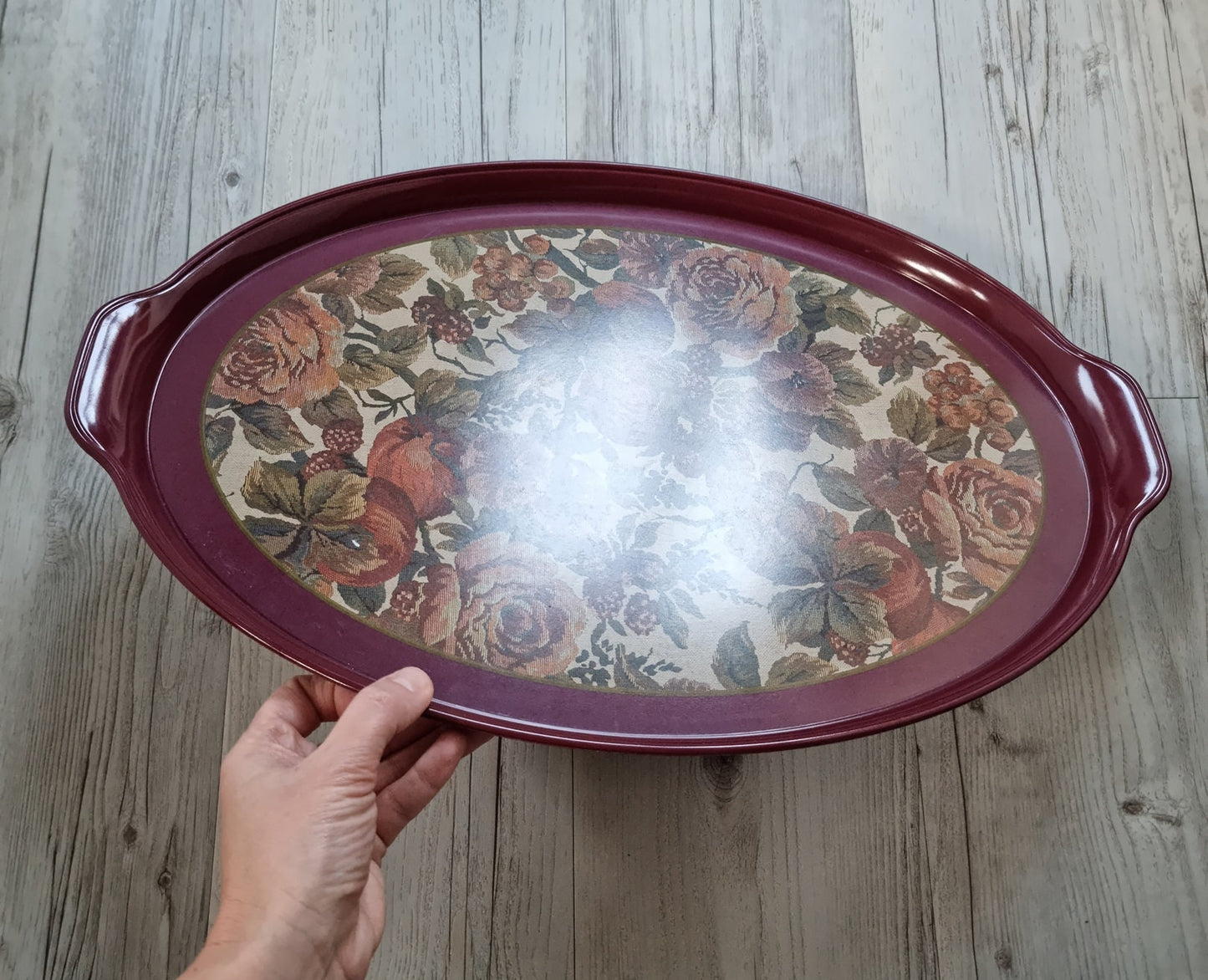 Vintage Tapestry Gobelin Design Serving Tray