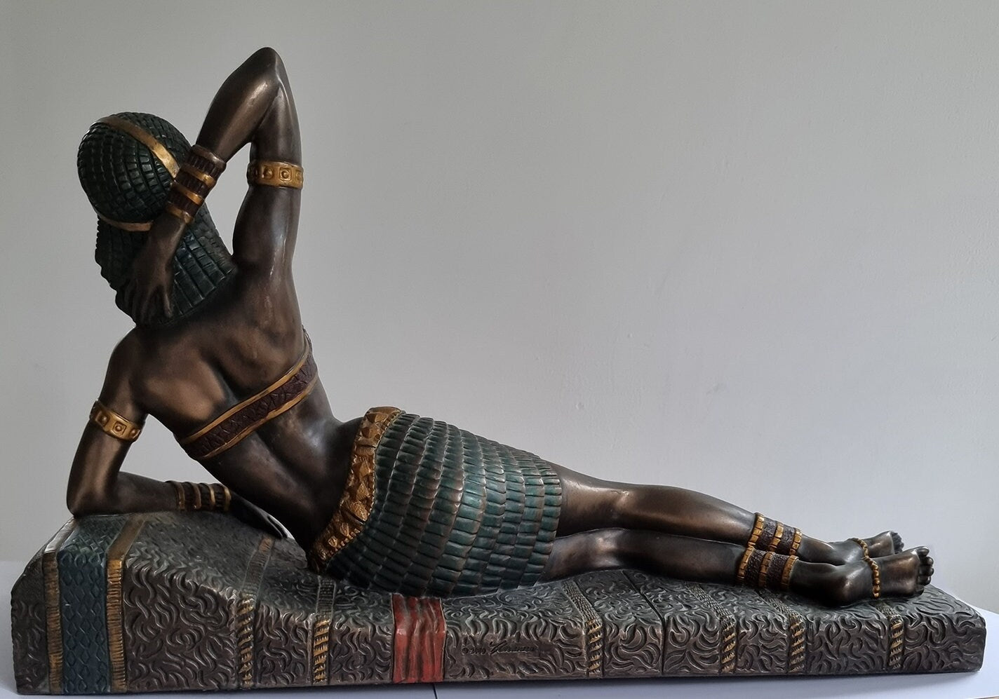 Cleopatra Statue Figurine, Vintage Cold Cast Bronze Resin Egyptian Goddess Sculpture By Veronese