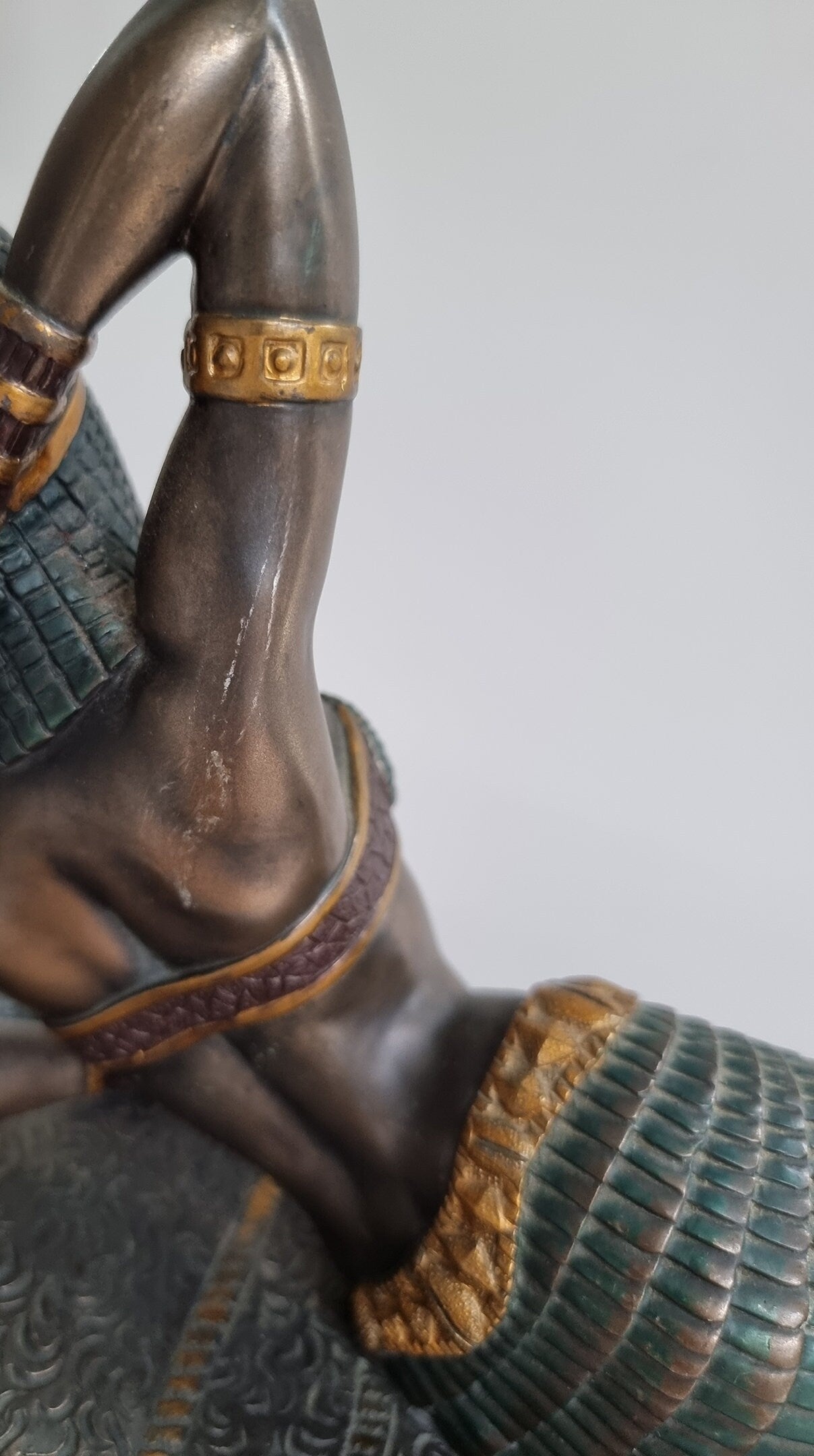 Cleopatra Statue Figurine, Vintage Cold Cast Bronze Resin Egyptian Goddess Sculpture By Veronese