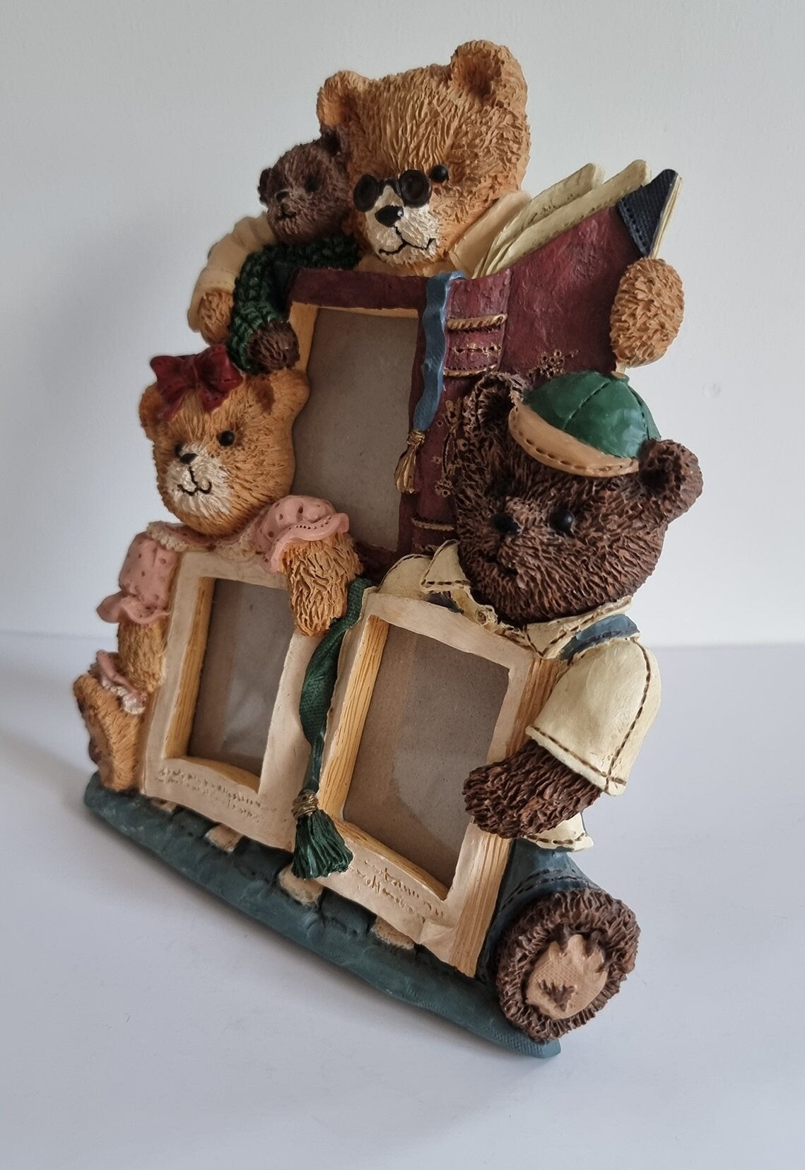 Vintage Figi Graphics Hand Painted Teddy Bear Photo Frame
