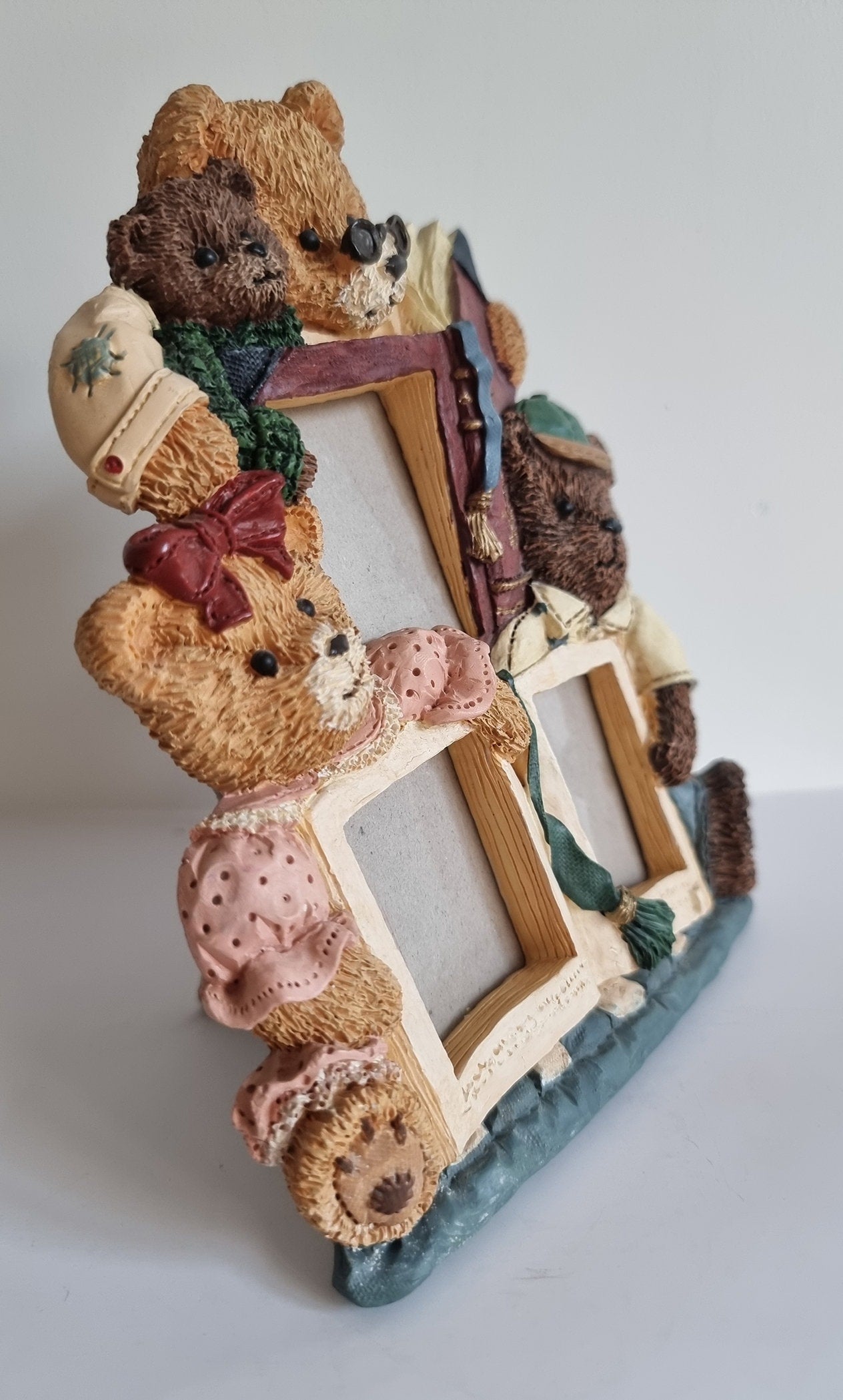 Vintage Figi Graphics Hand Painted Teddy Bear Photo Frame