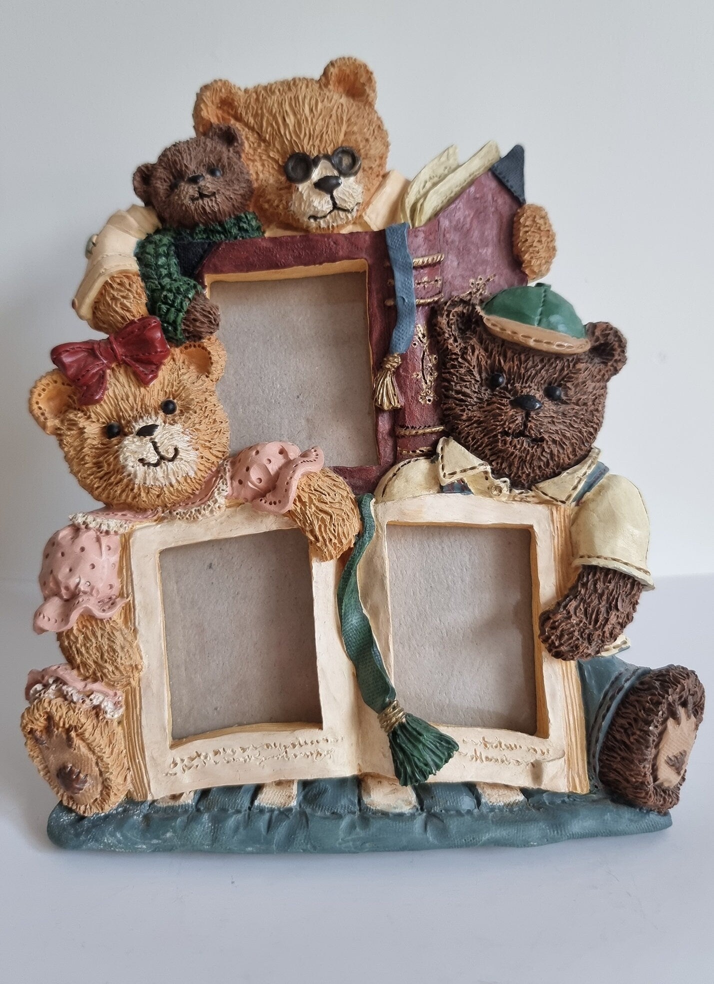 Vintage Figi Graphics Hand Painted Teddy Bear Photo Frame