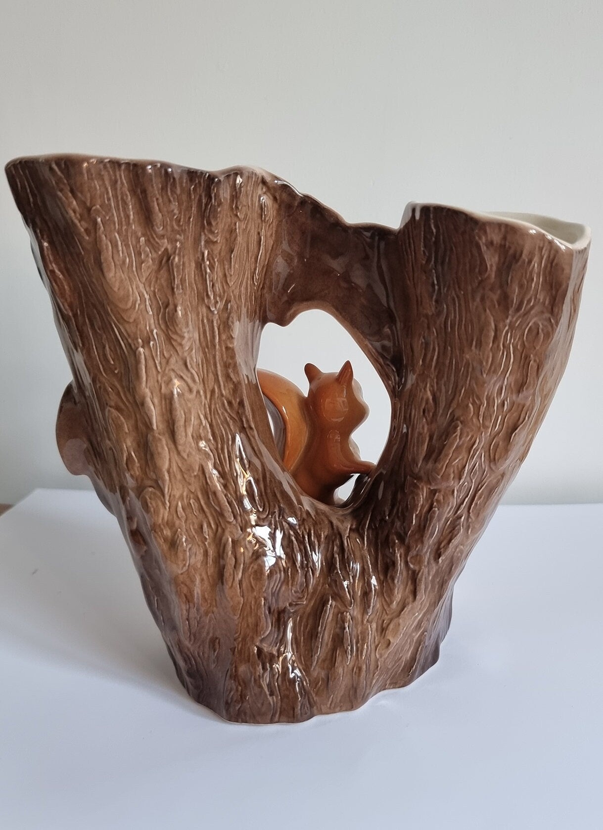 Vintage Hornsea Fauna Squirrel Double Vase