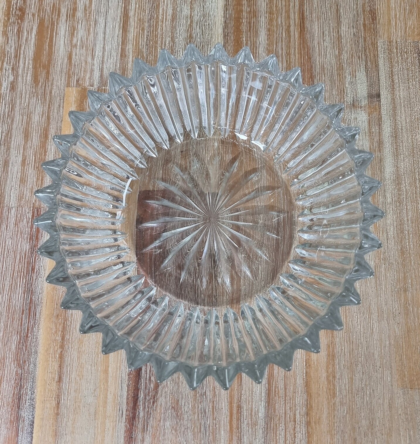 Mid Century Retro Cut Glass Bowl