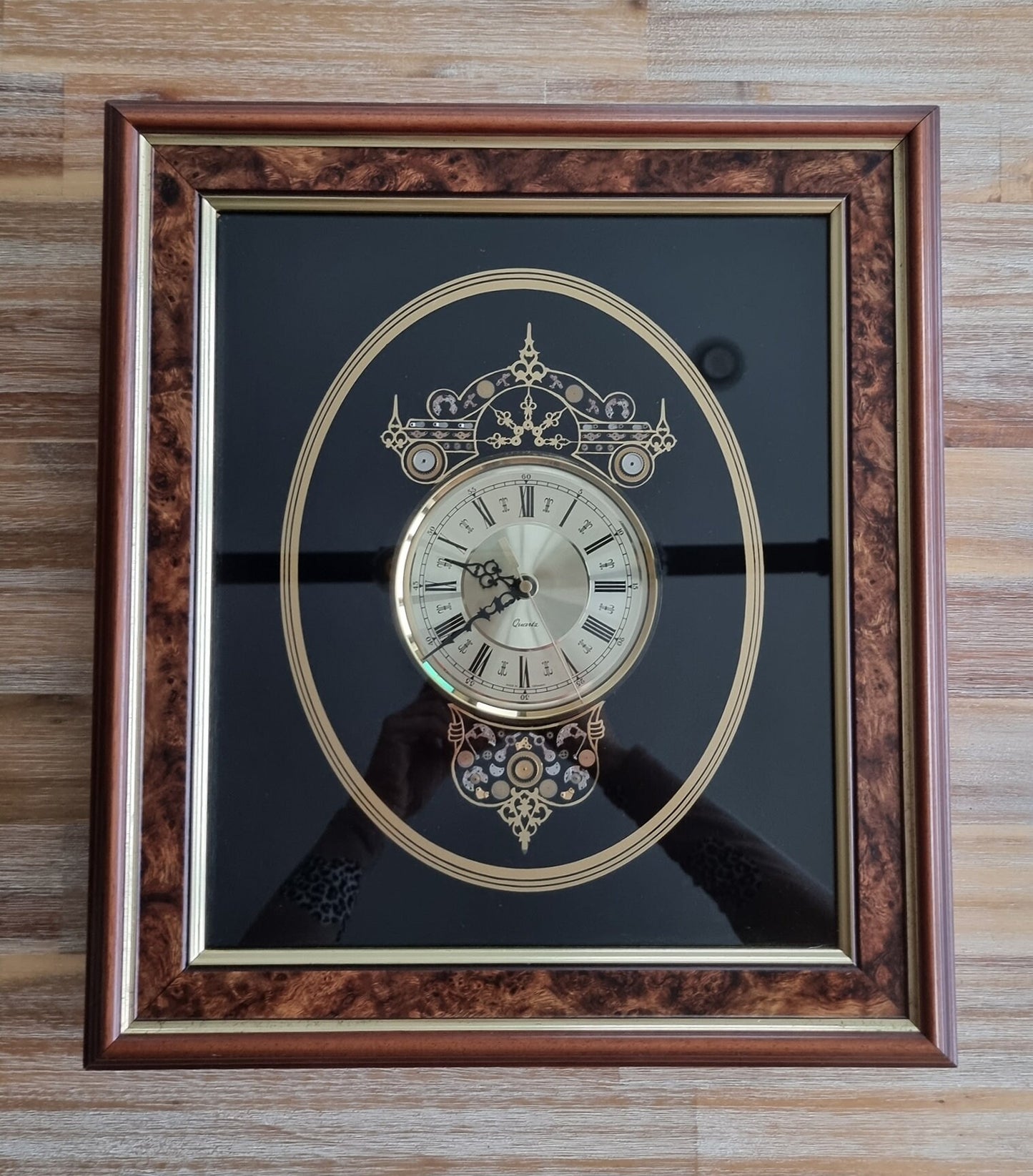 Vintage Ken Broadbent Framed Quartz Clock