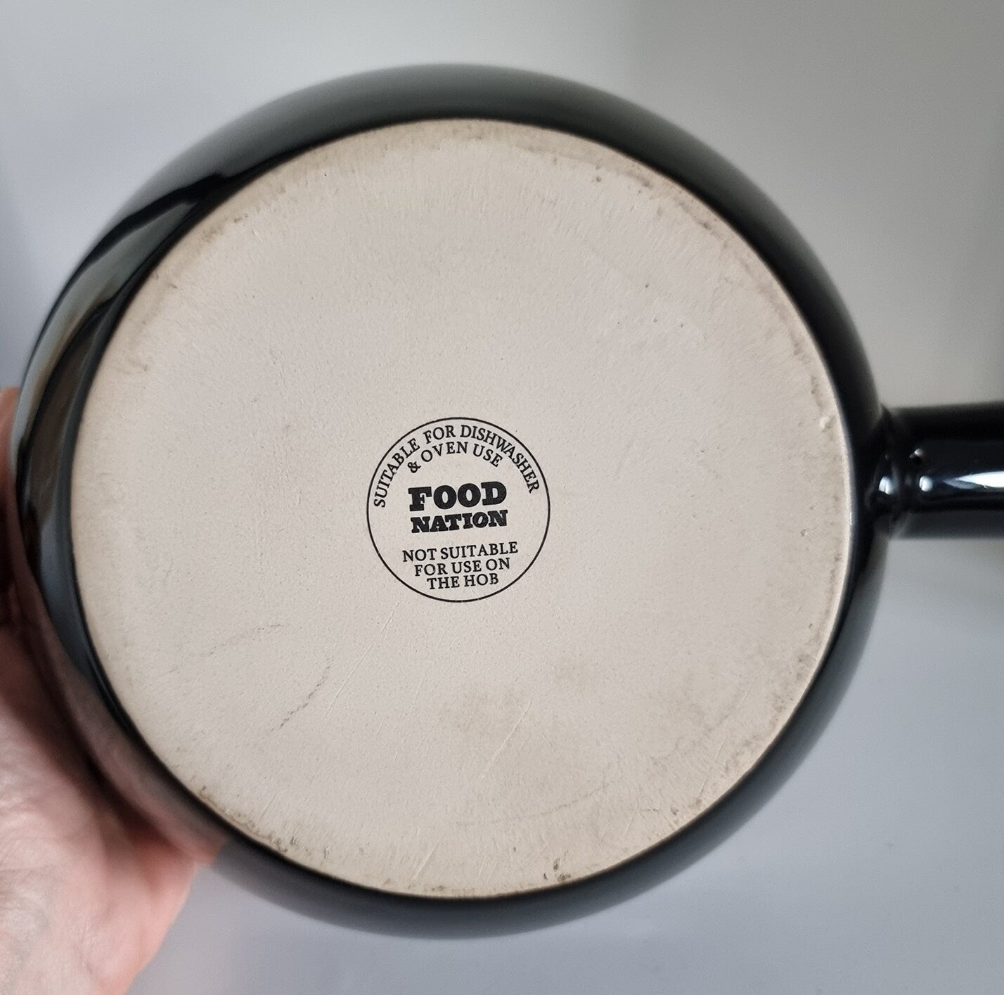 Retro Black & Orange Ceramic Saucepan With Lid