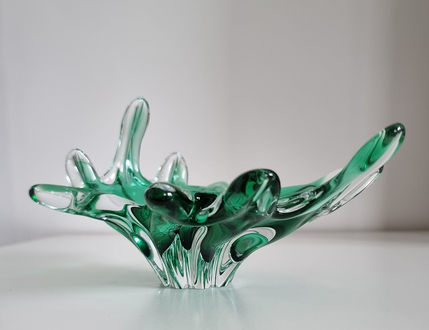 Vintage Czech Bohemia Art Glass Dish