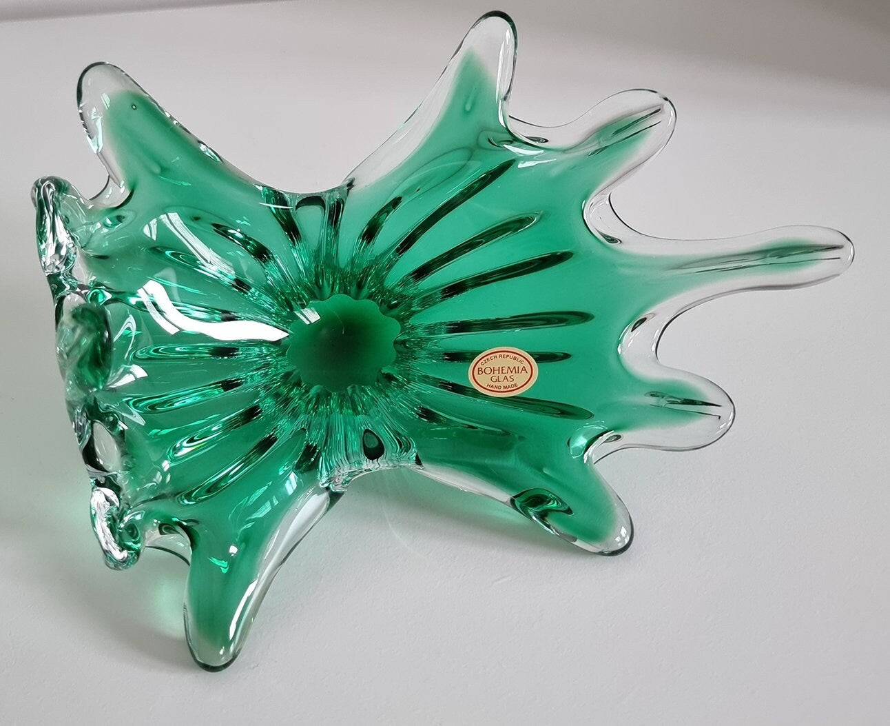 Vintage Czech Bohemia Art Glass Dish
