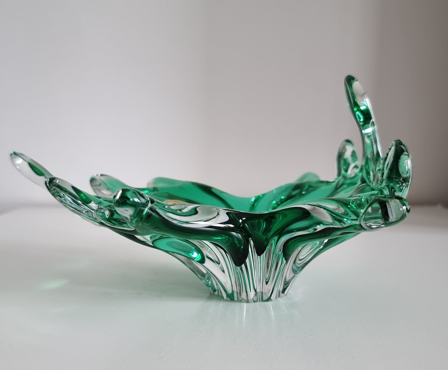 Vintage Czech Bohemia Art Glass Dish