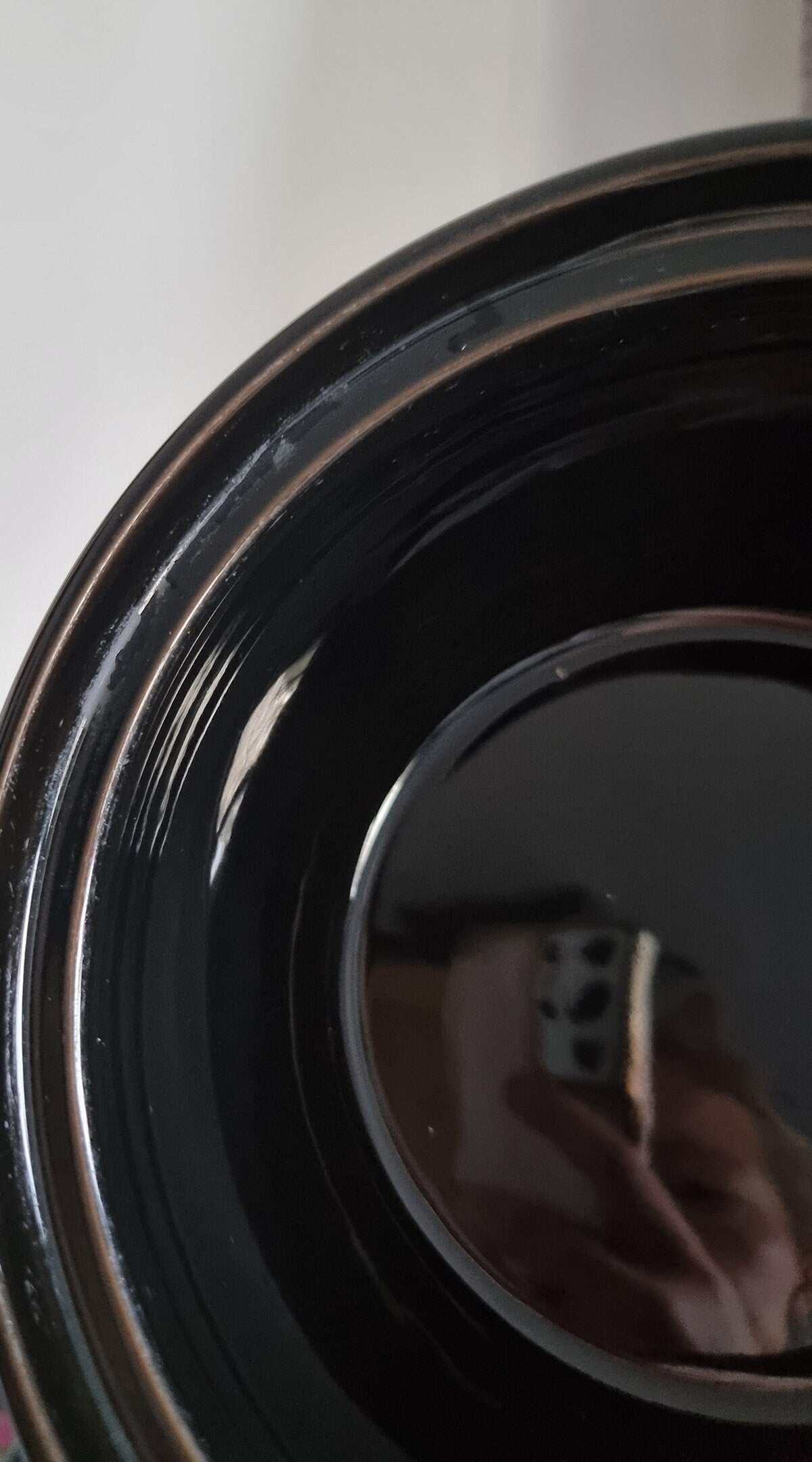 Retro Black & Orange Ceramic Saucepan With Lid