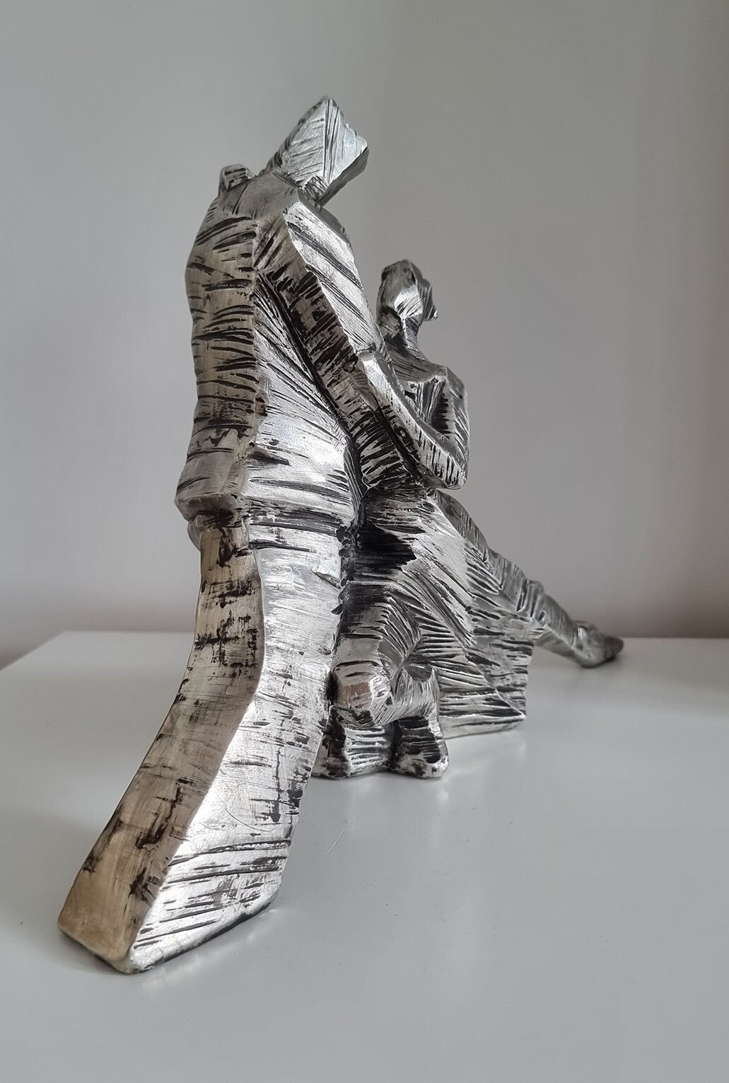 Vintage Metal Effect Tango Dancers Sculpture